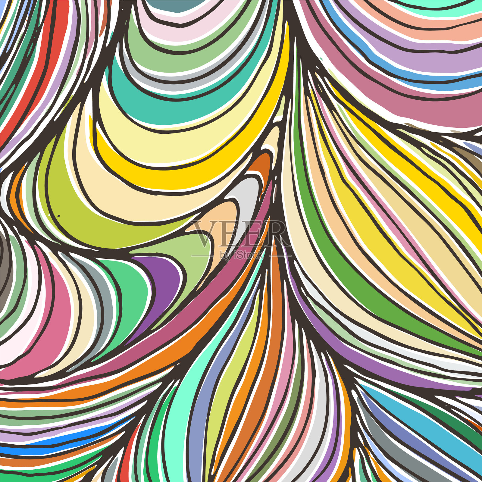 观赏性的花瓣底纹和起伏插画图片素材