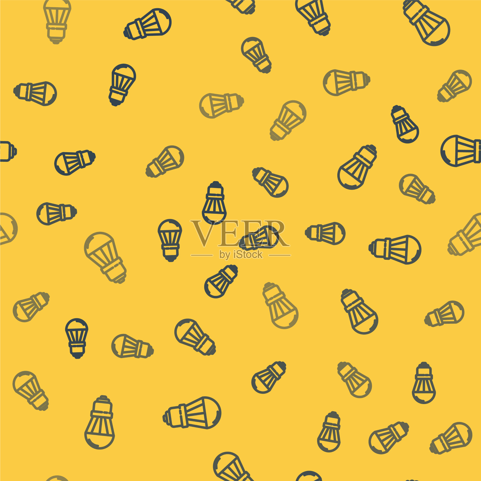 蓝线led灯泡图标隔离无缝插画图片素材