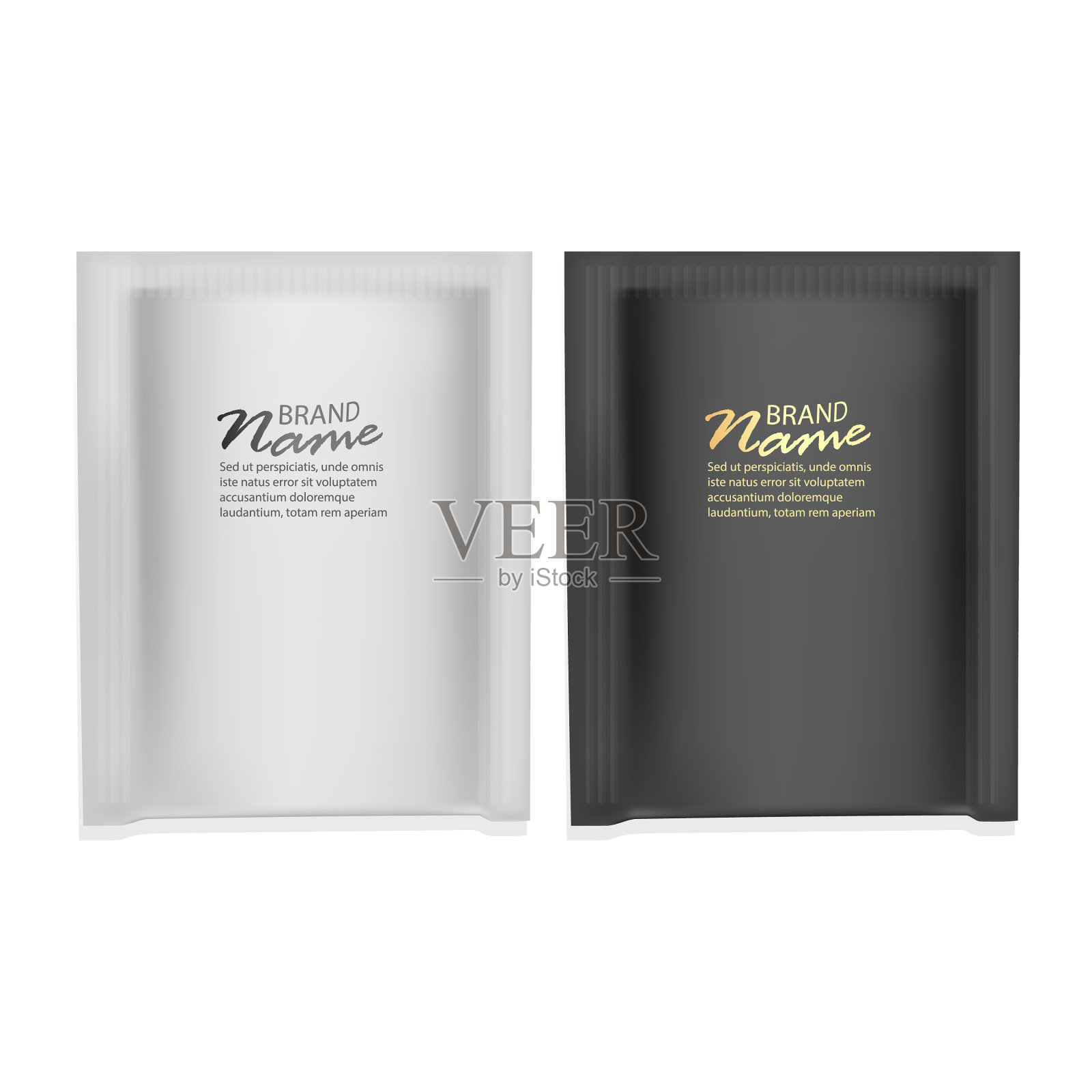 设置黑色和白色包装模型为您插画图片素材