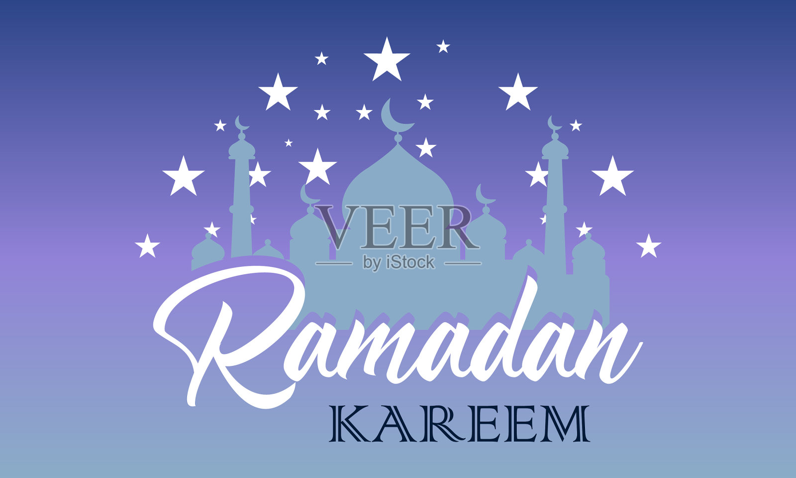 斋月卡里姆和穆巴拉克问候背景插画图片素材