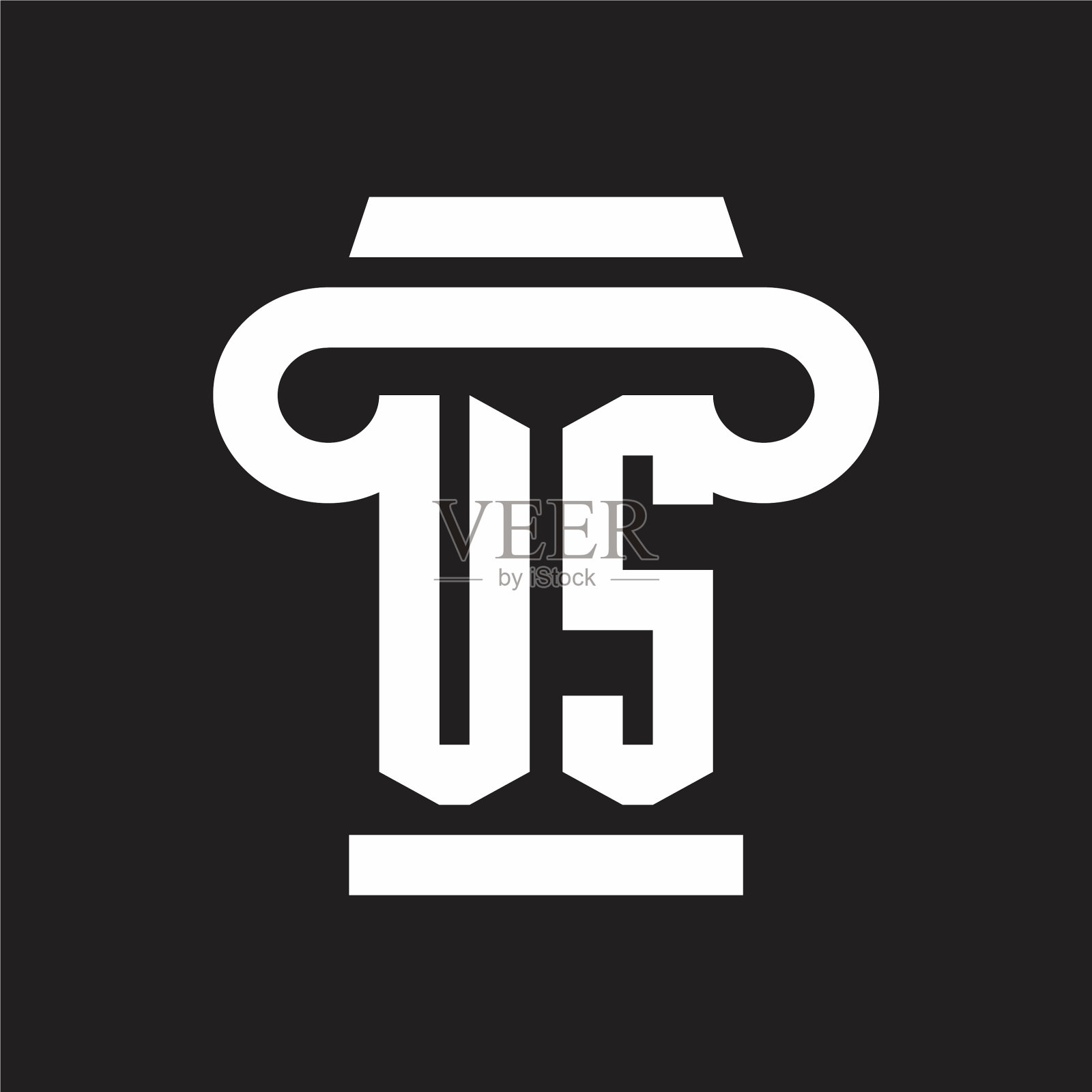 我们的标志字母与柱式设计模板插画图片素材