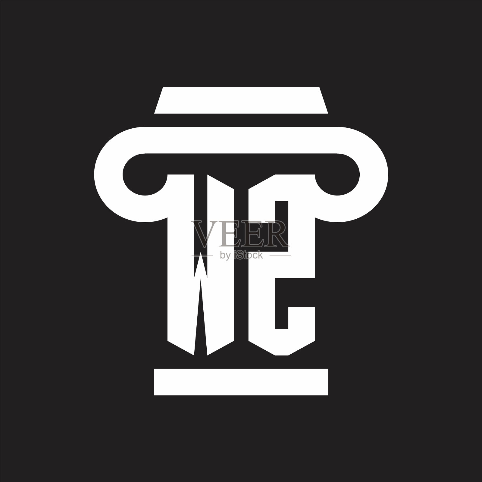 Wz标志用柱头图案样式设计模板插画图片素材