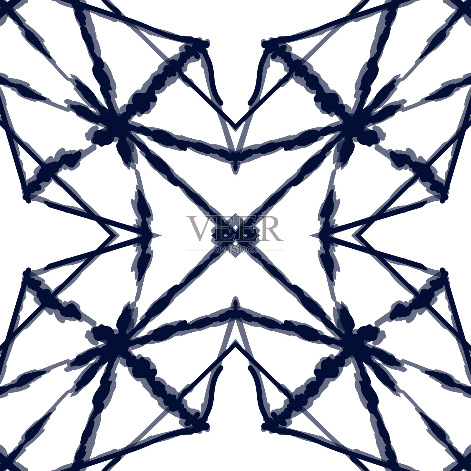 靛蓝地毯无缝图案插画图片素材