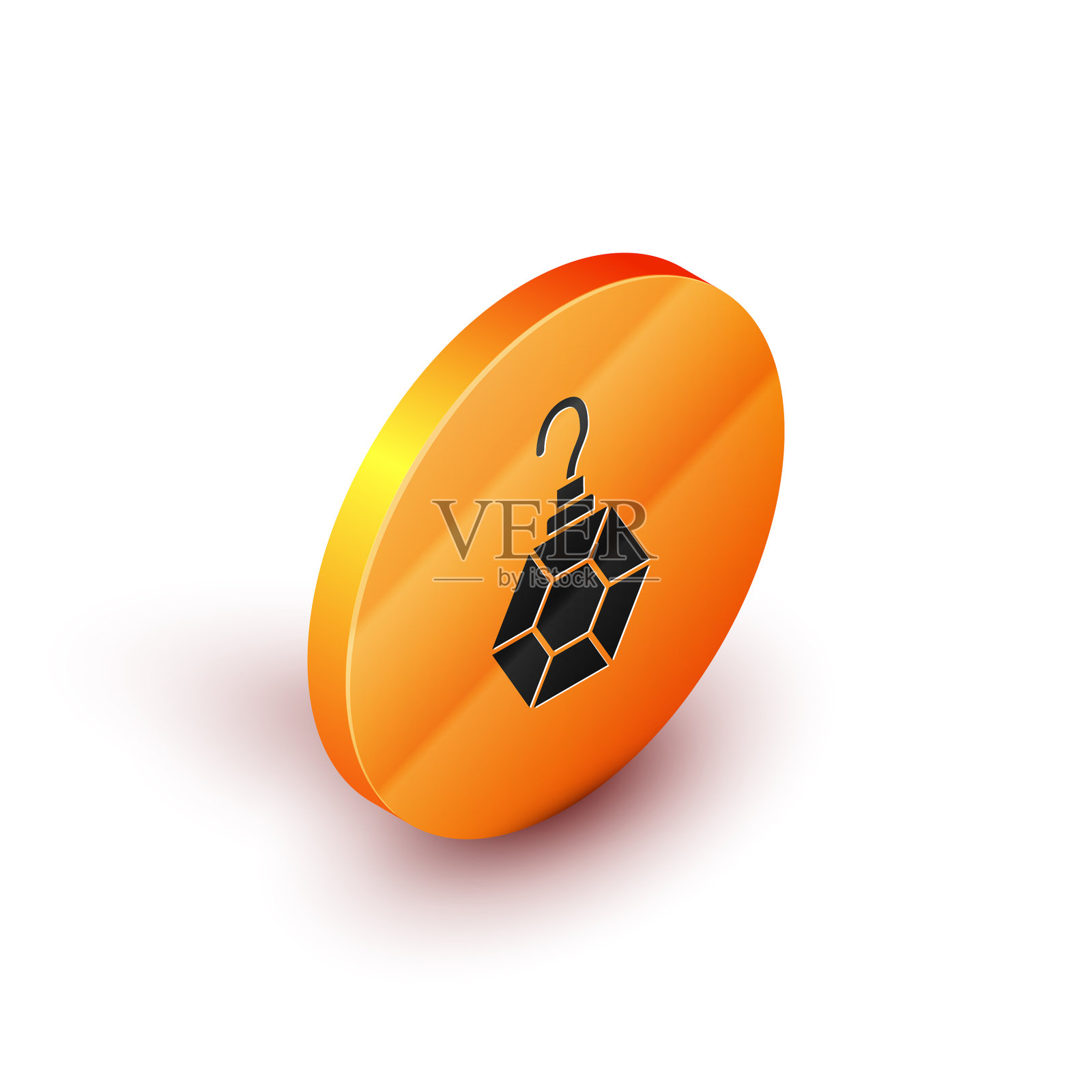 等距耳环图标孤立在白色图标素材