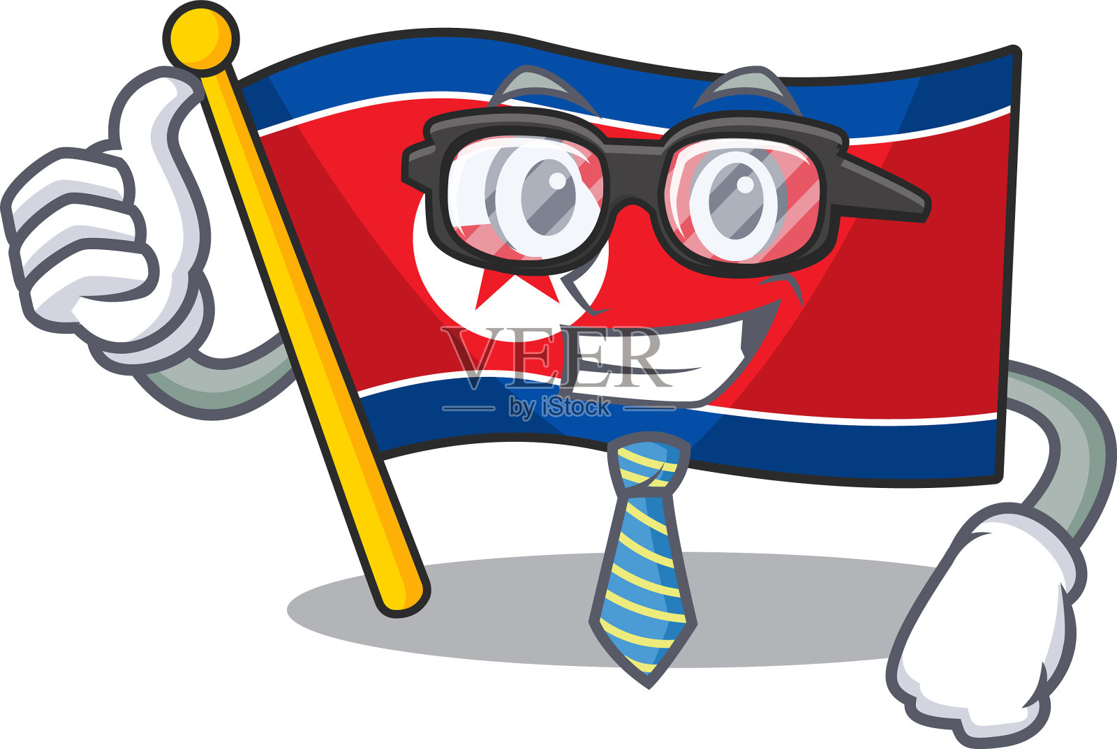 酷商人旗帜朝鲜卷轴卡通插画图片素材