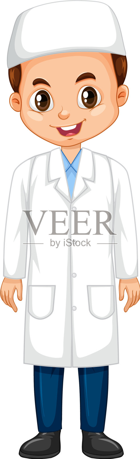 穆斯林男人在孤立的背景下穿着科学袍设计元素图片