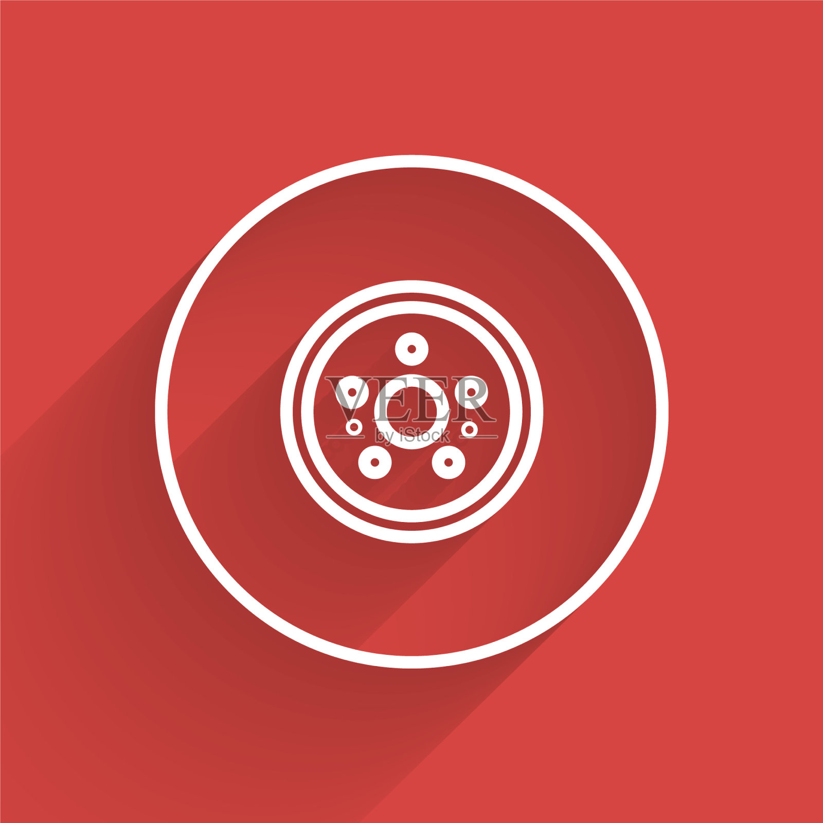 白线汽车刹车盘图标与长隔离插画图片素材