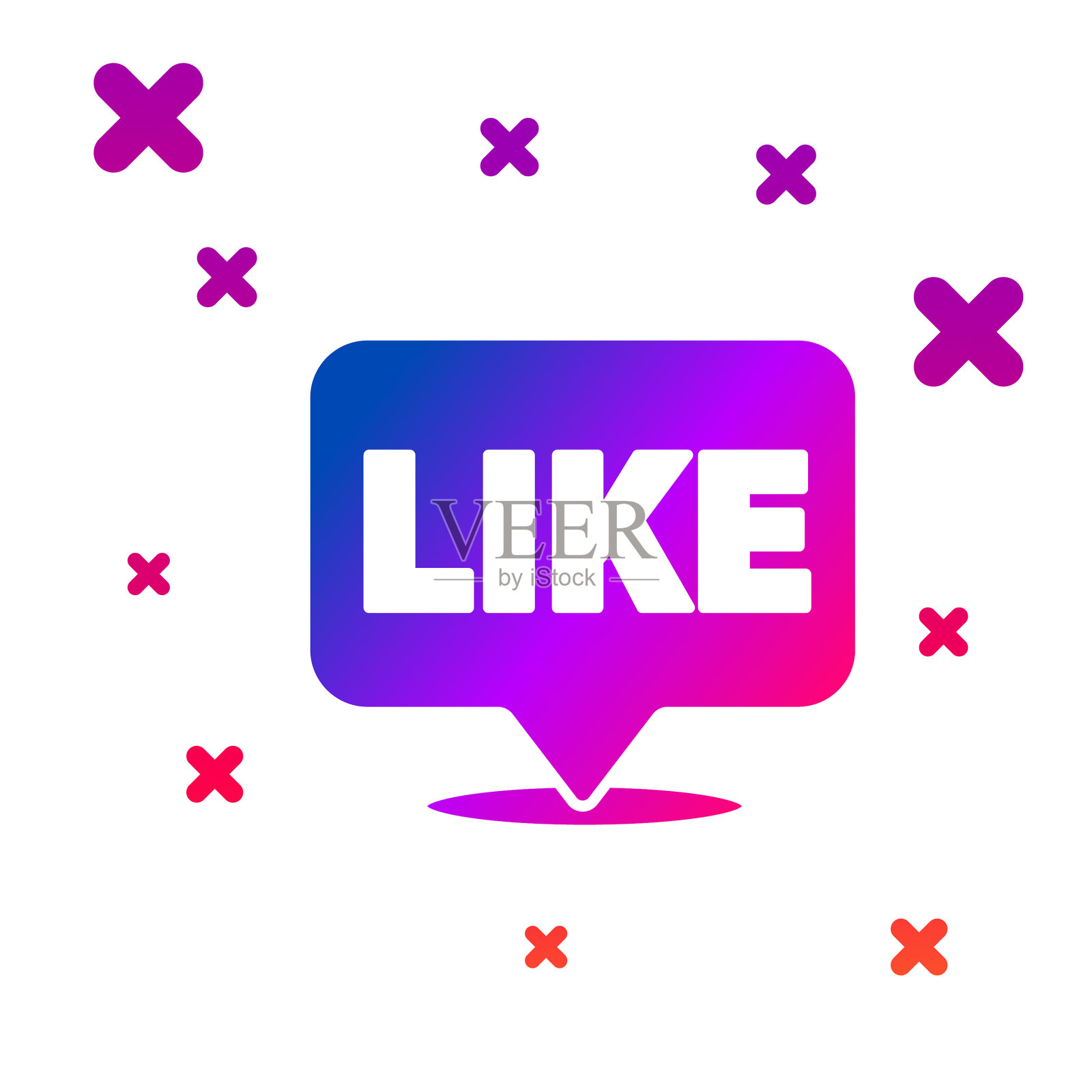 颜色像在语音气泡图标孤立的白色图标素材