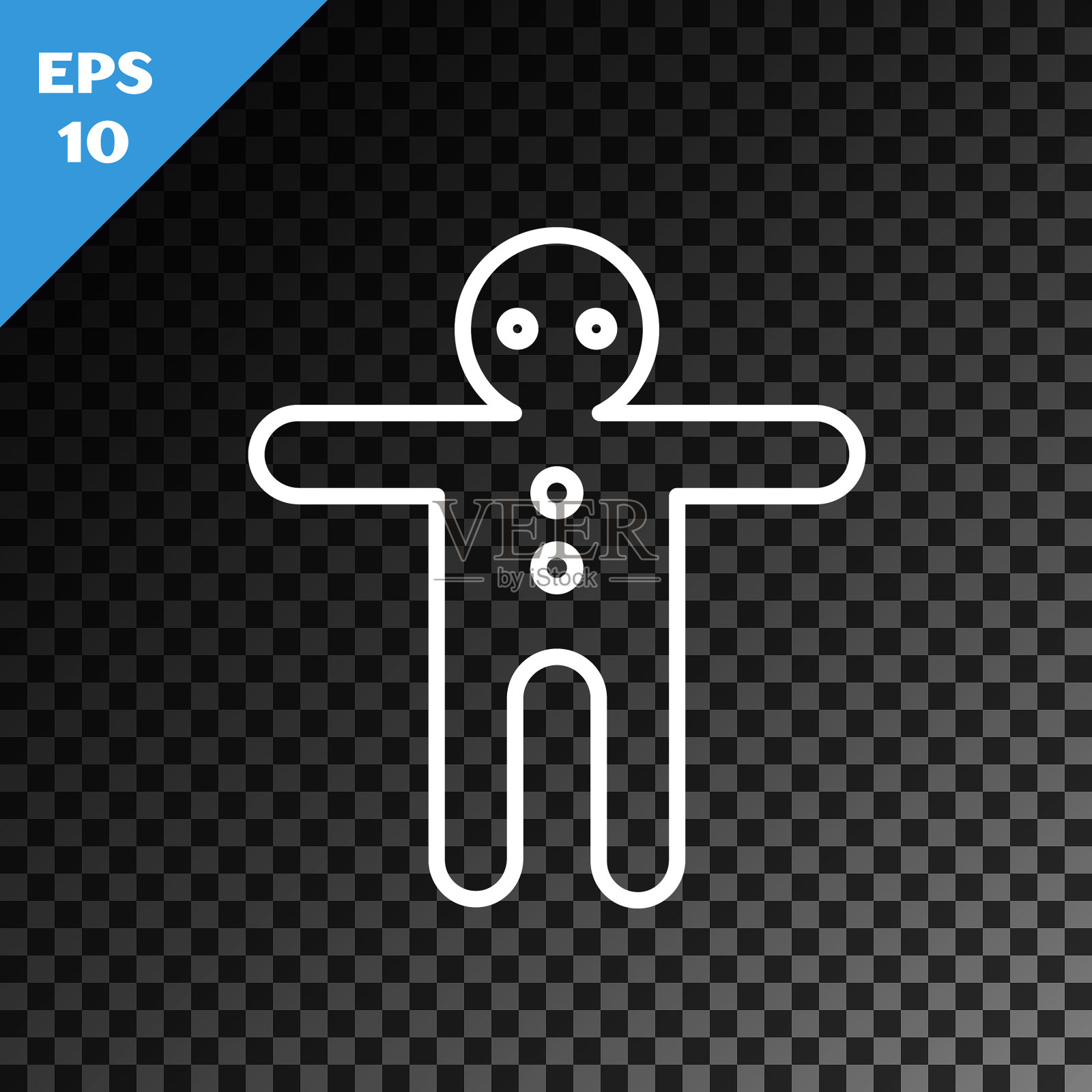 白色线假日姜饼人饼干图标插画图片素材