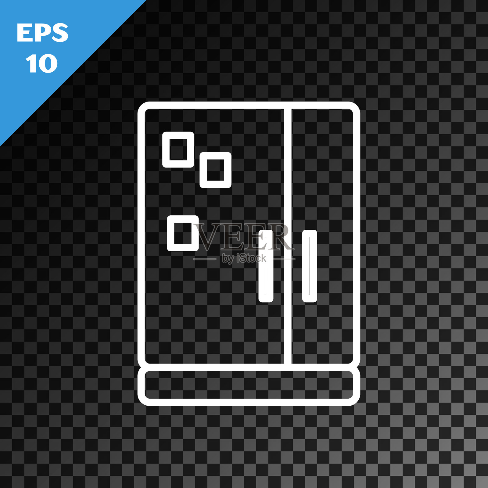 白线冰箱图标隔离插画图片素材