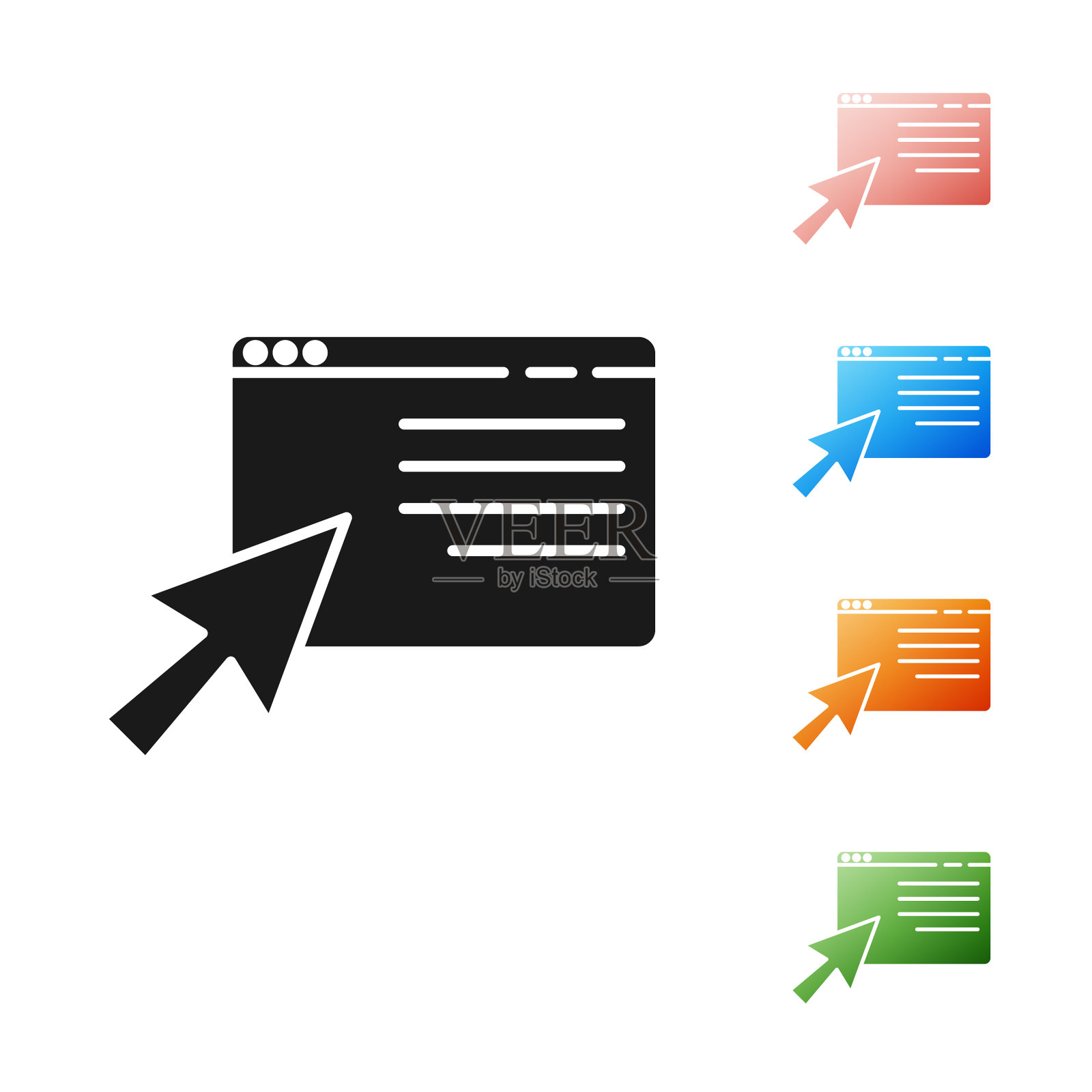 黑色的网上购物屏幕上孤立的图标图标素材