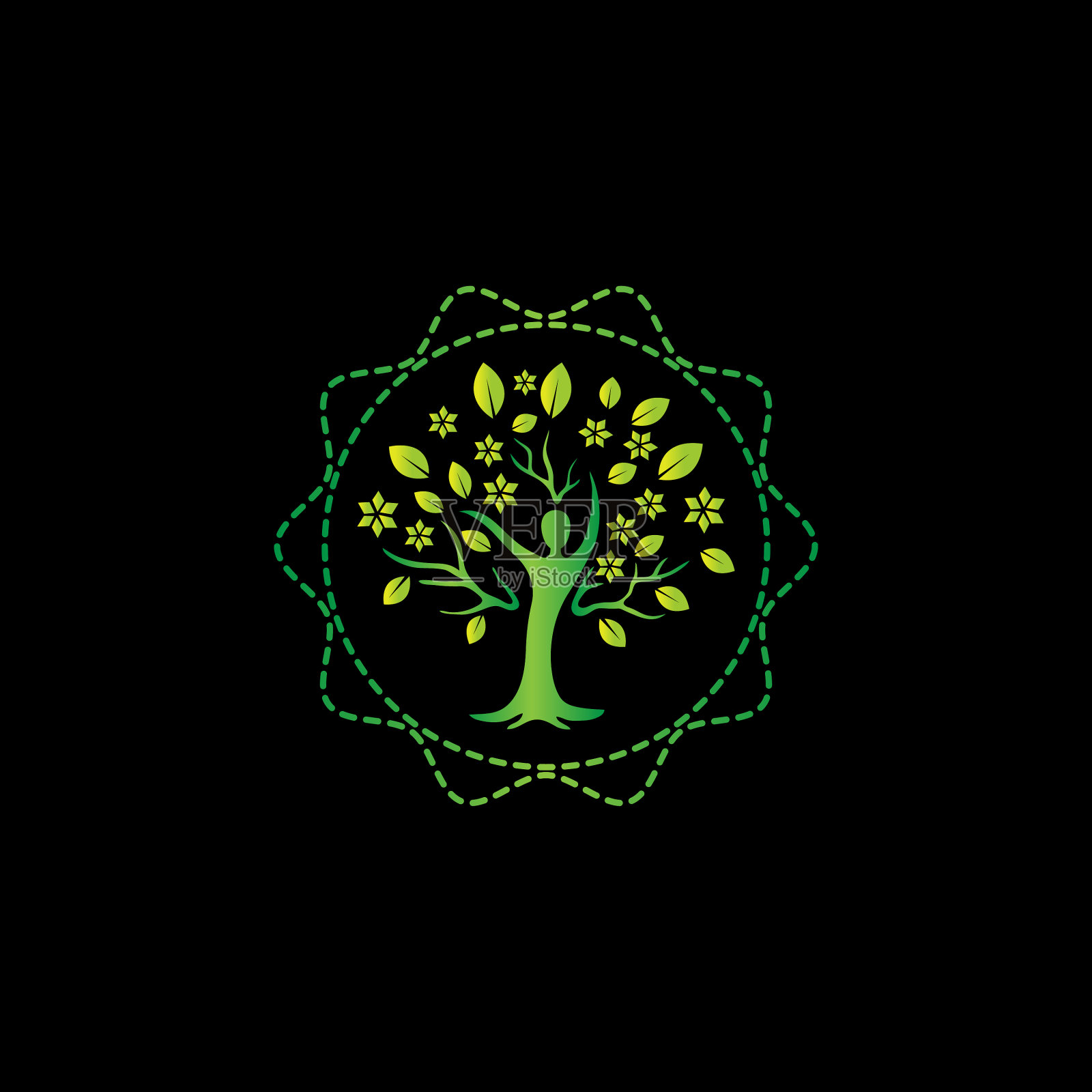 人体树设计多彩人体树标志设计插画图片素材