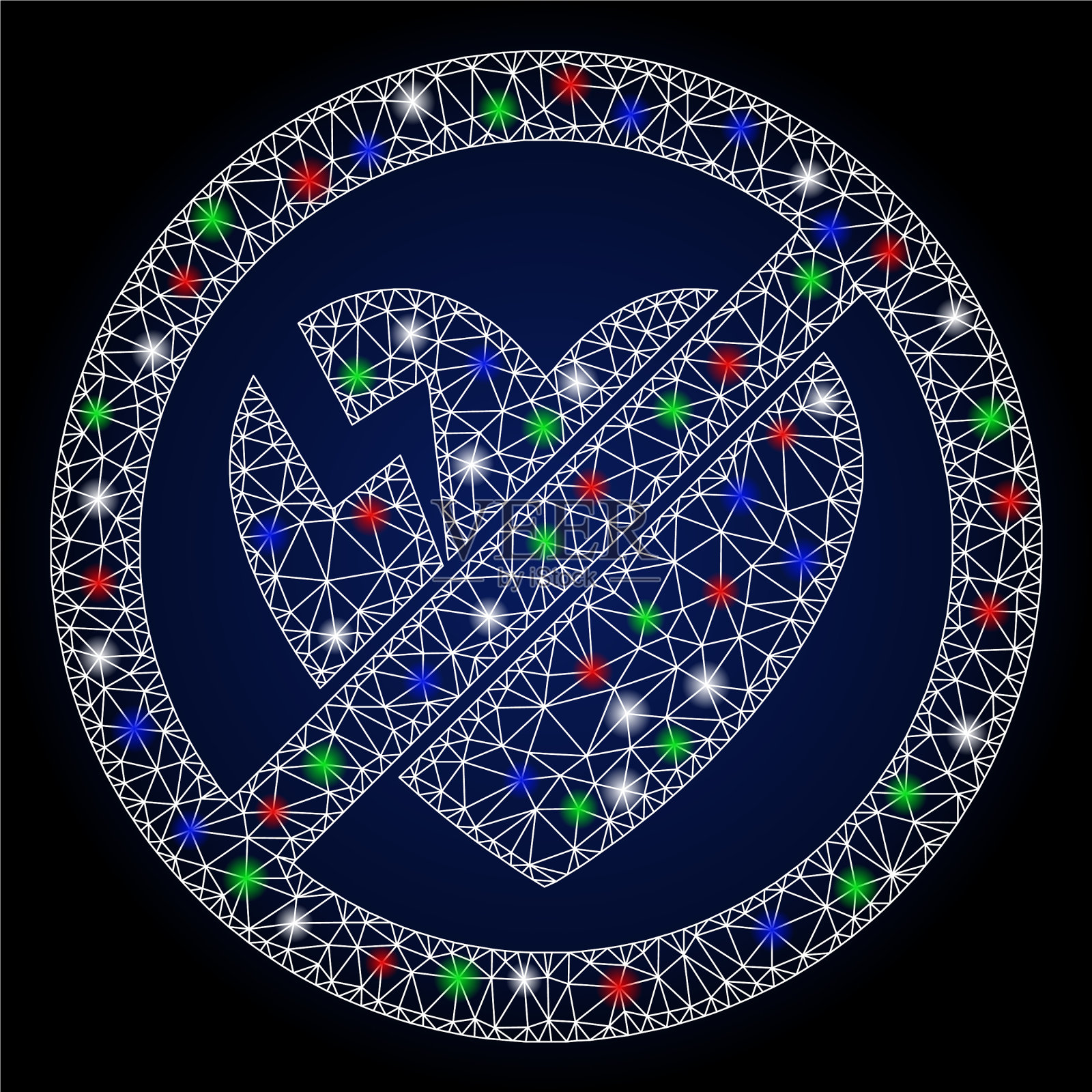 耀斑网网无碎心有耀斑插画图片素材