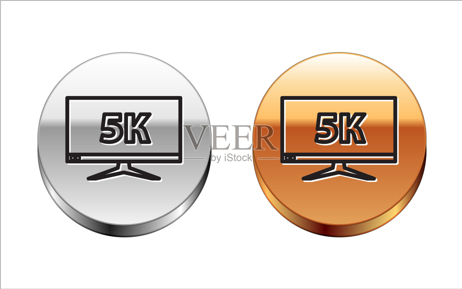 电脑黑线PC显示器用5k显示插画图片素材