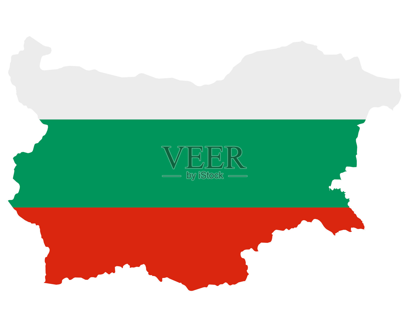 保加利亚地图上的国旗插画图片素材