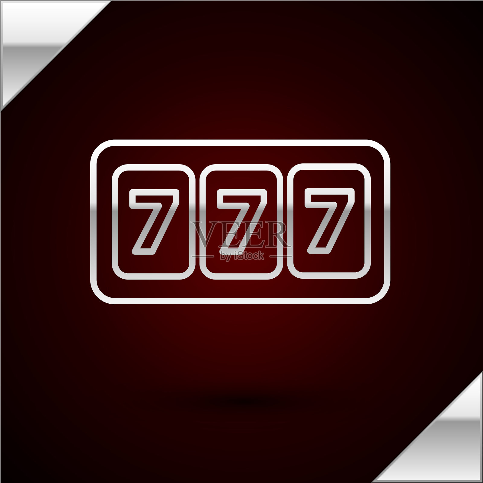 银线老虎机与幸运七大奖插画图片素材