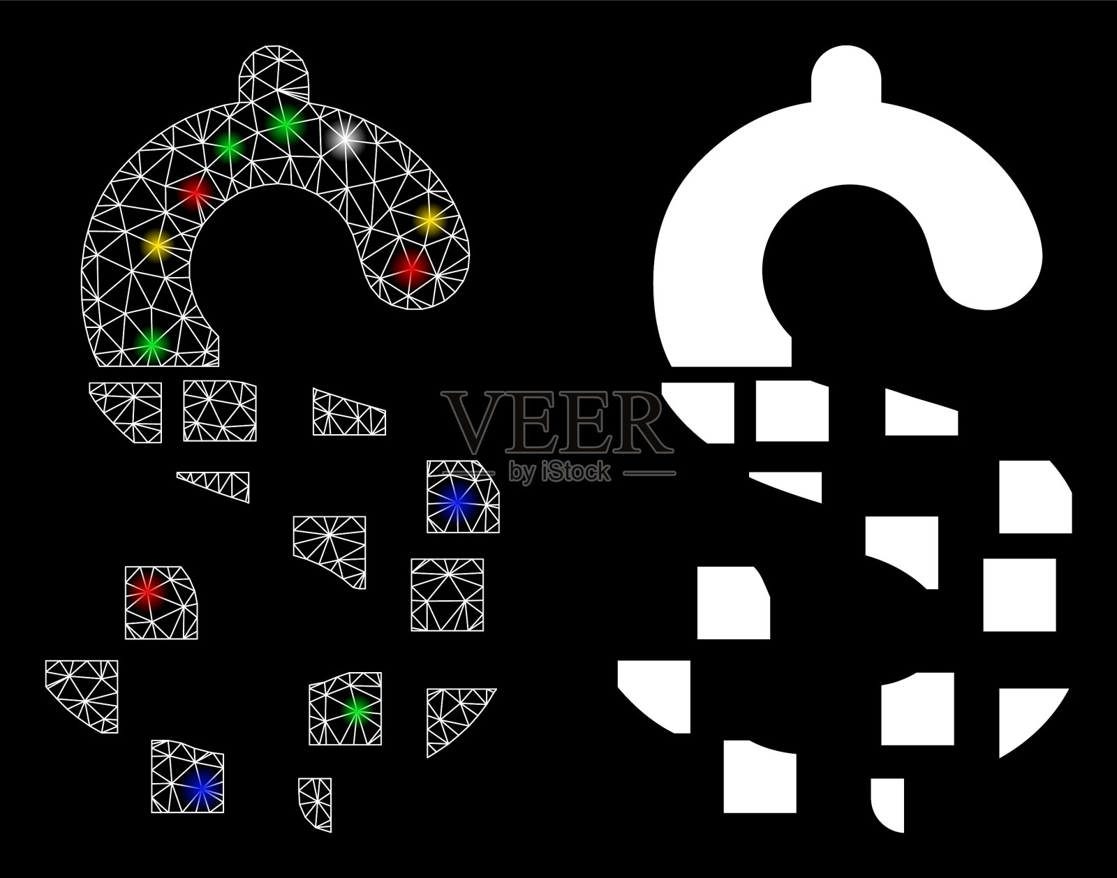 耀斑网体消失美元图标与图标素材