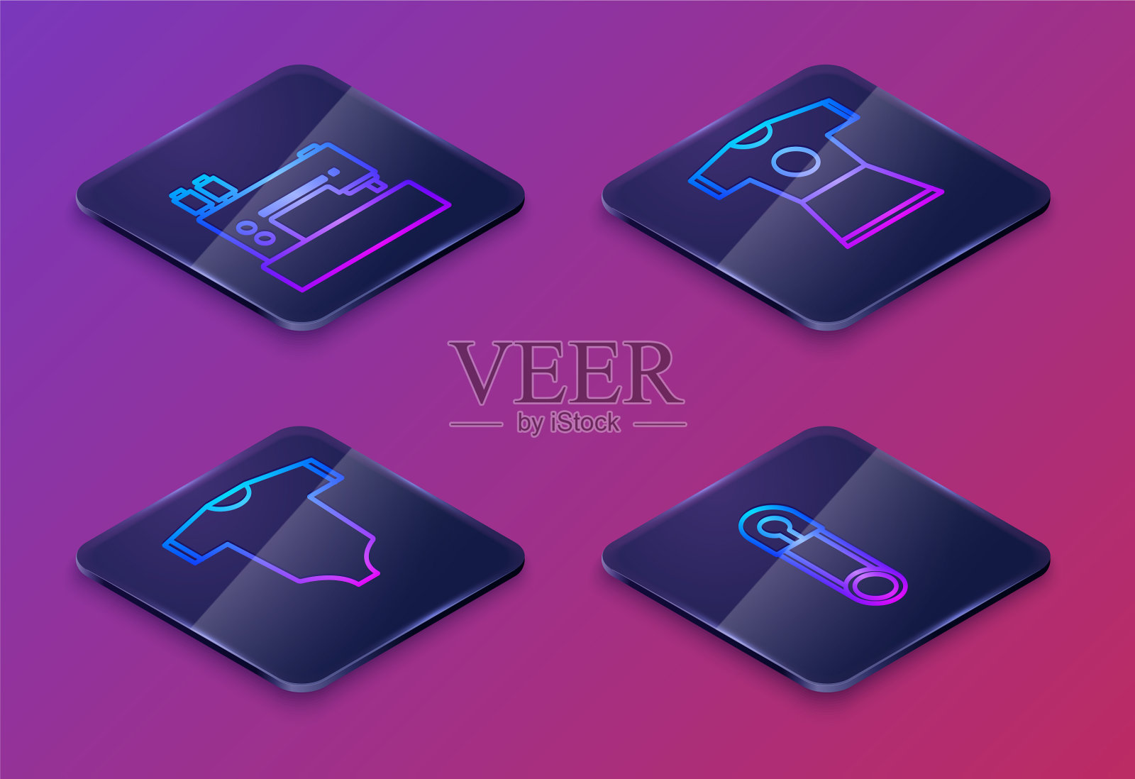 定等距线缝衣机图标素材