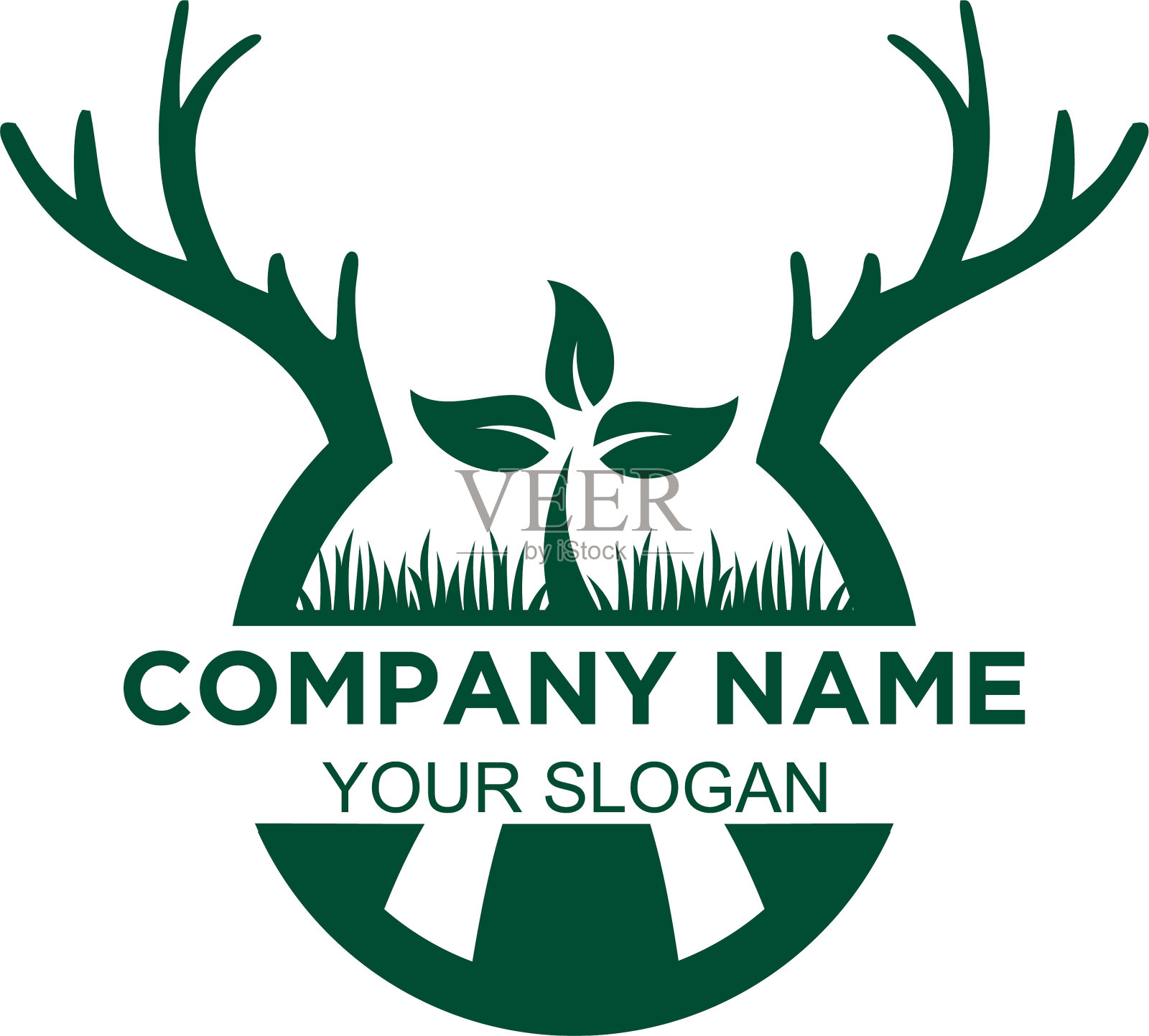 雄鹿农场标志设计插画图片素材