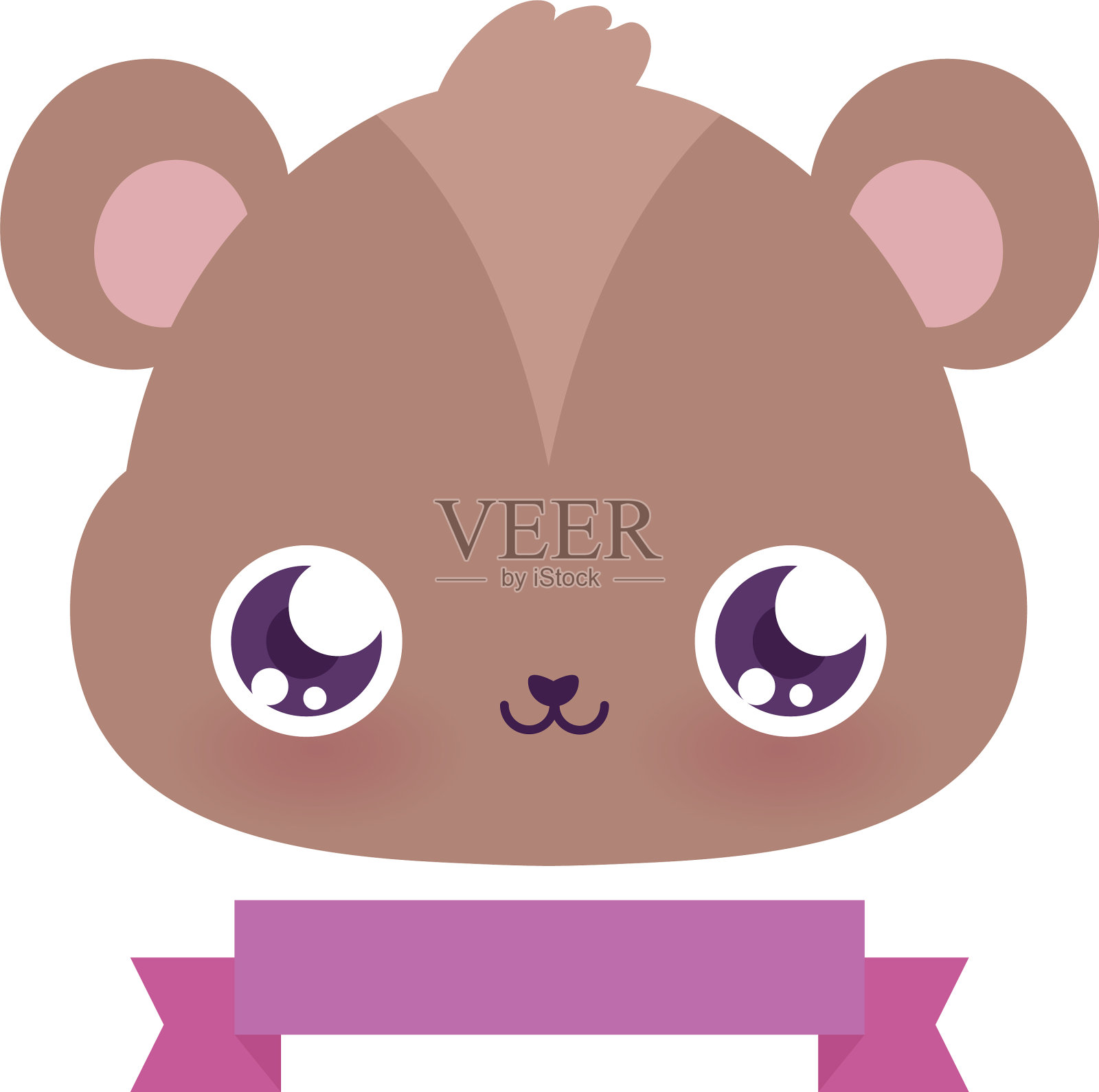 可爱的卡通熊与丝带设计设计元素图片