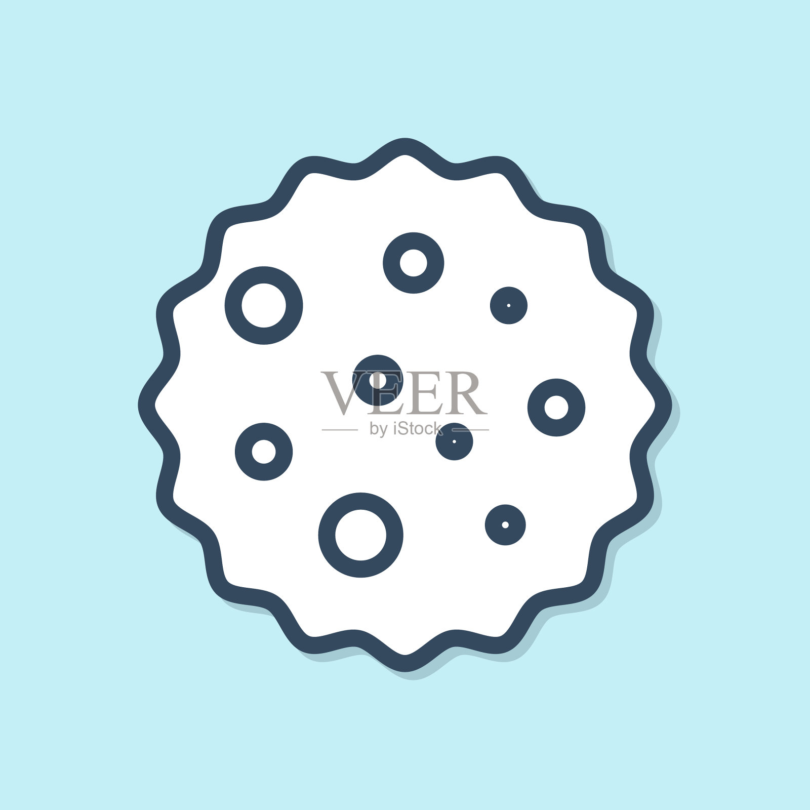 蓝线饼干或饼干与巧克力图标插画图片素材