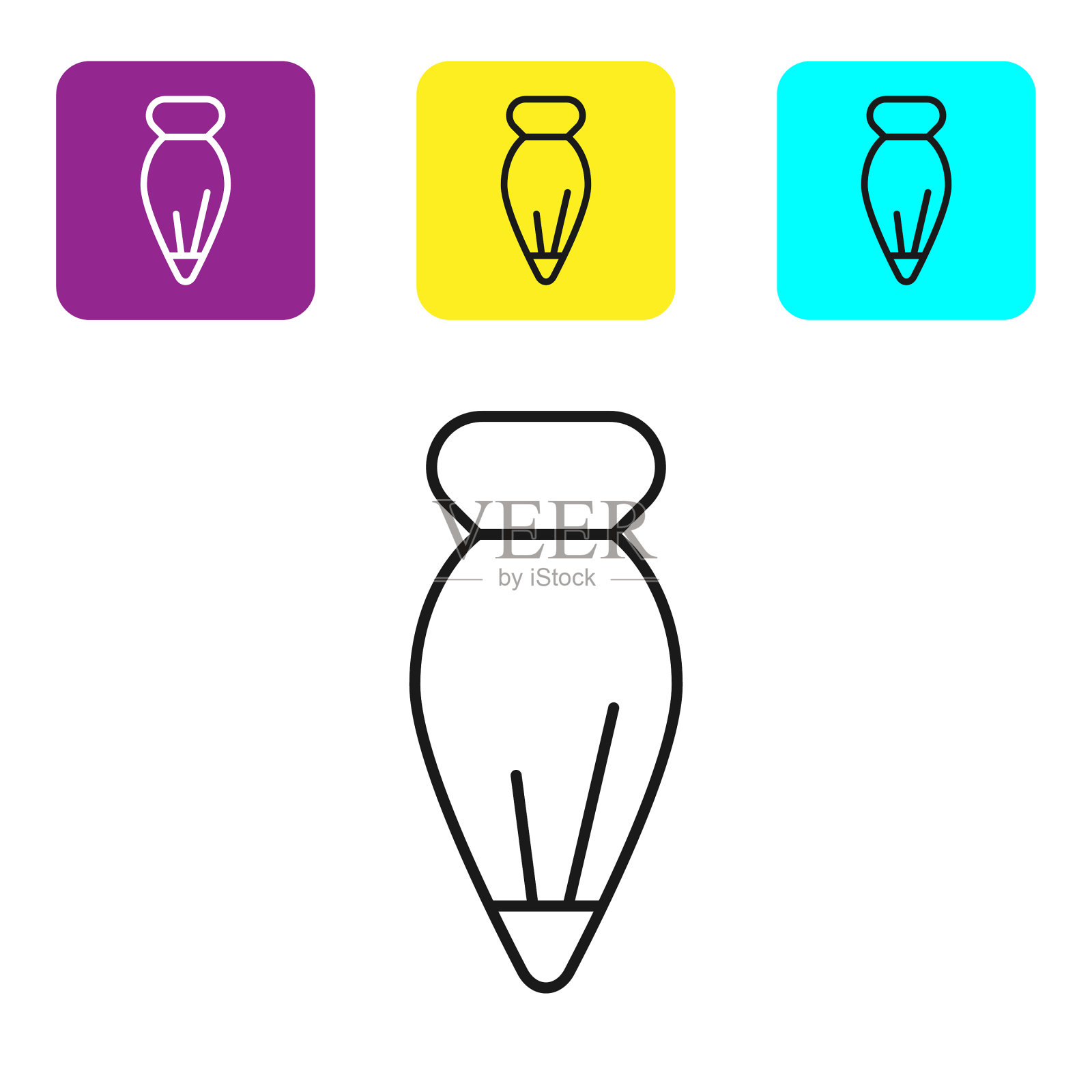 黑色线糕点袋装饰糕点用插画图片素材