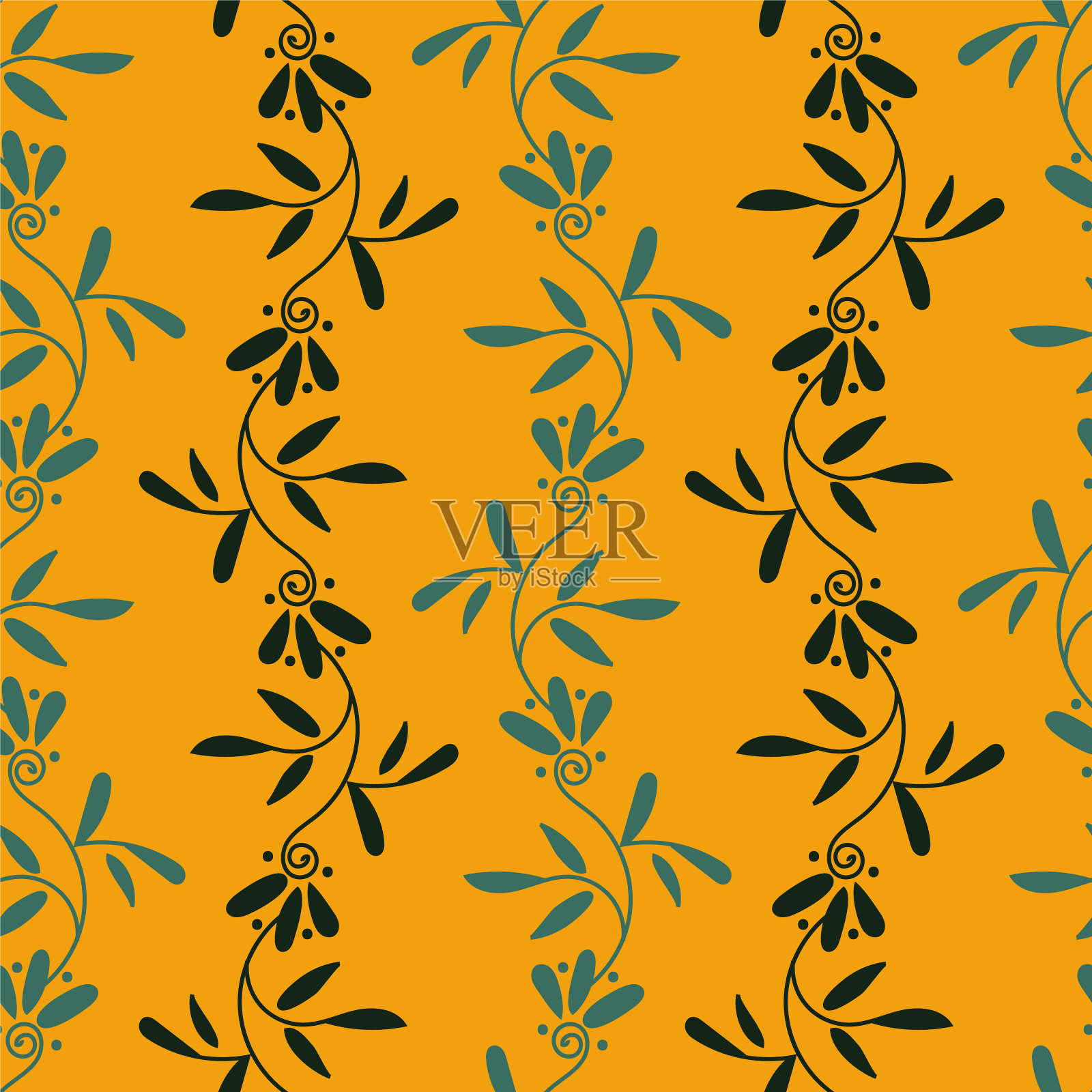 植物条纹的振动图案插画图片素材