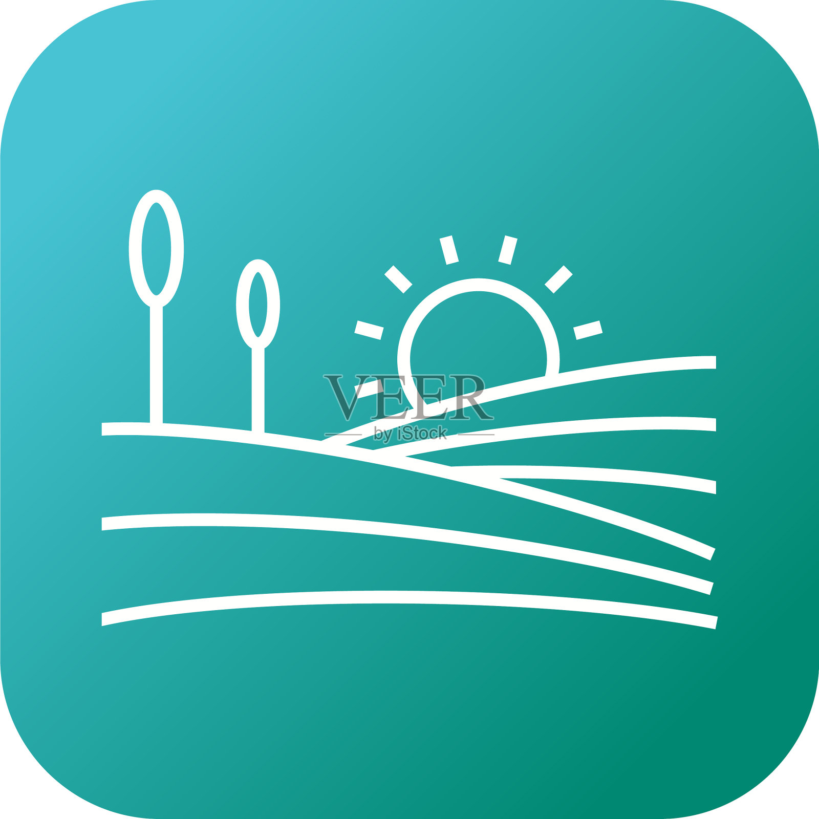 美丽农场线图标插画图片素材