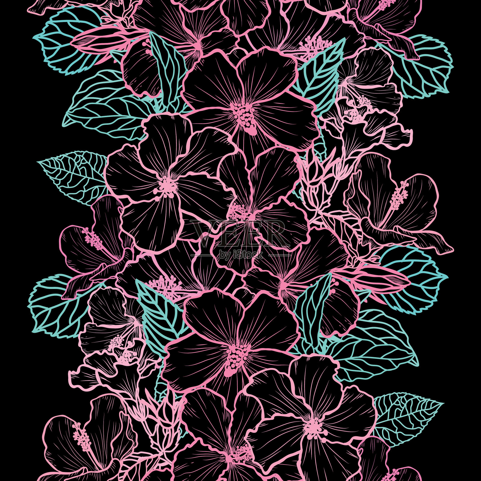 花卉无缝模式插画图片素材