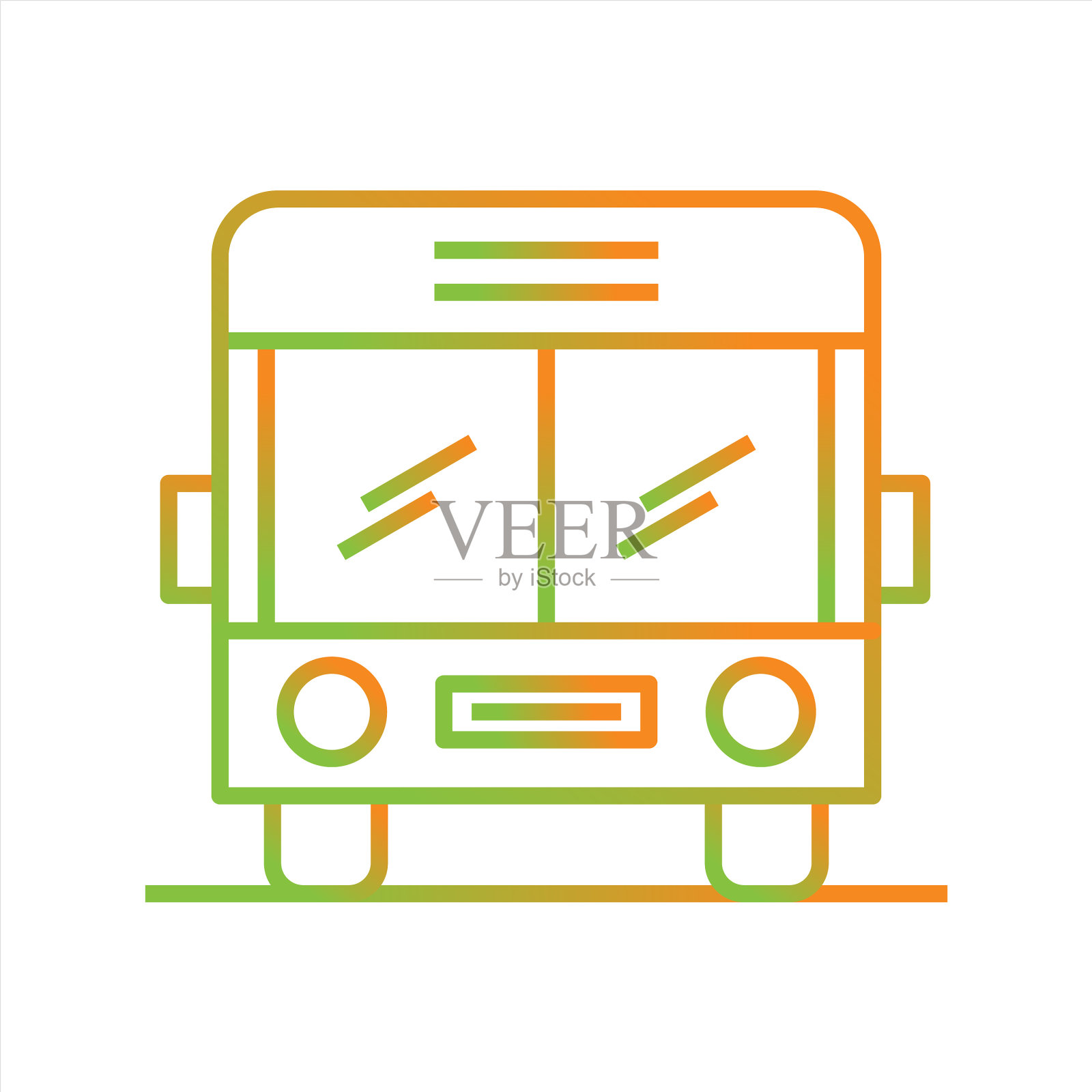 美丽的校车线路图标插画图片素材