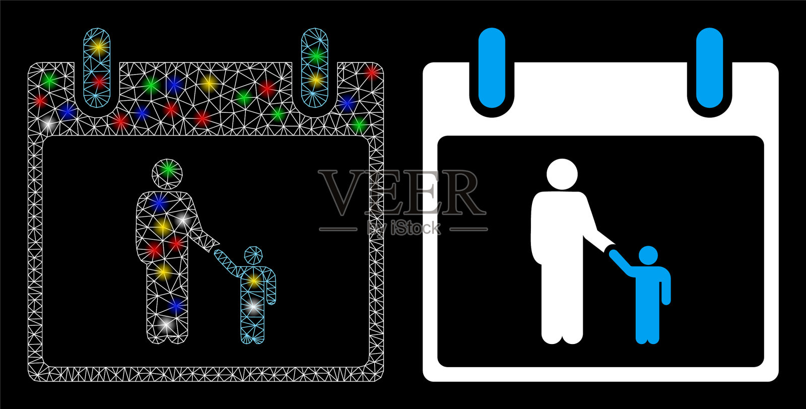 耀斑网胴体父亲日历日图标插画图片素材