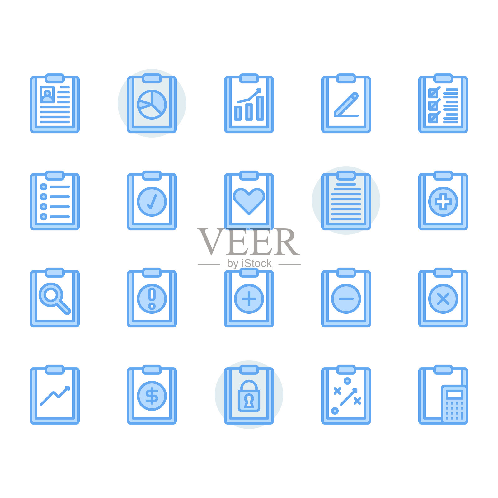 剪贴板相关的图标和符号集图标素材