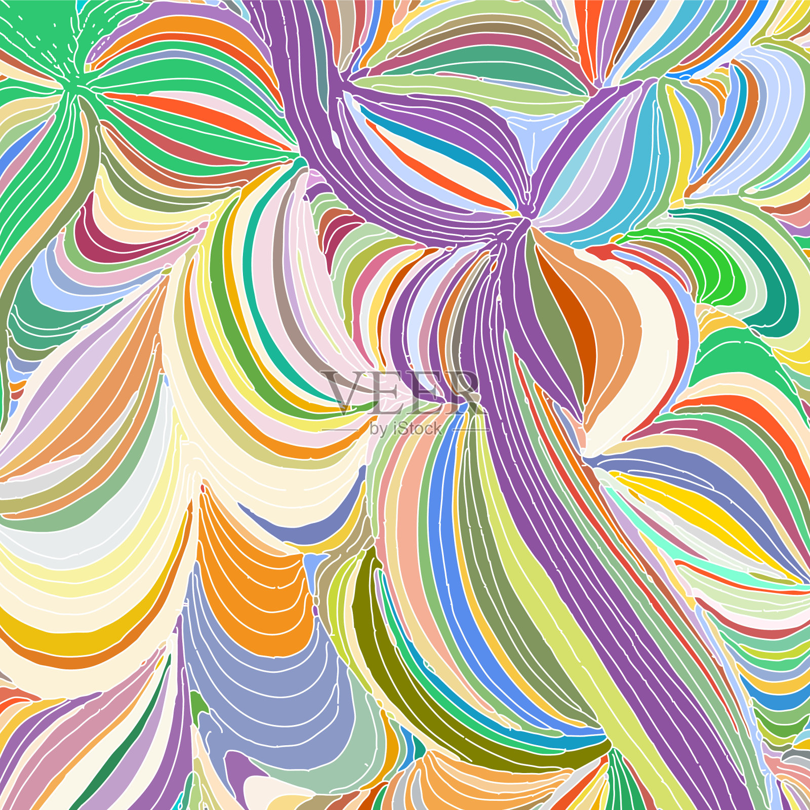 观赏性的花瓣底纹和起伏插画图片素材