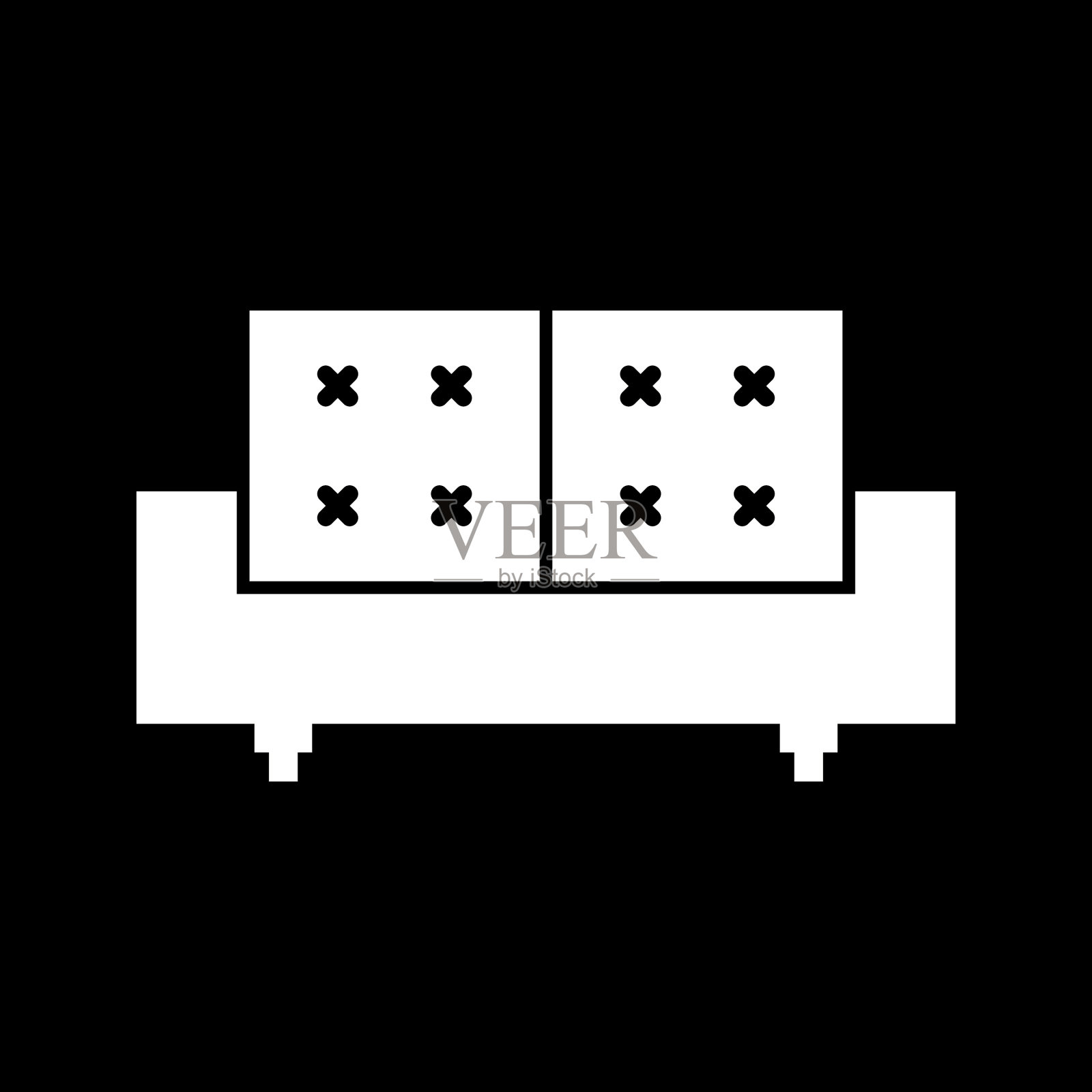 漂亮的床字形图标插画图片素材