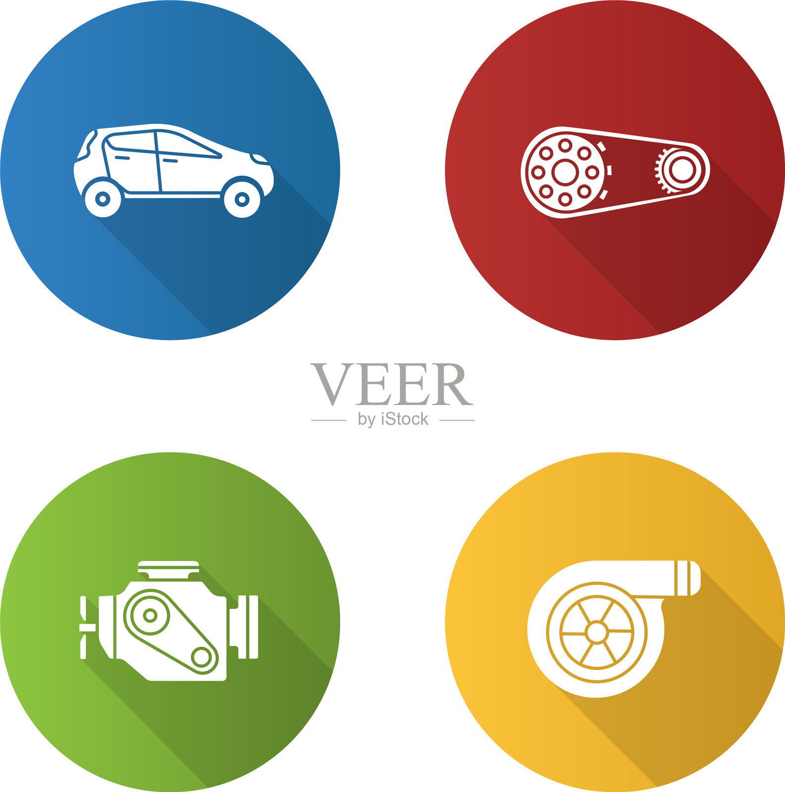 汽车车间平面设计长影字形图标插画图片素材