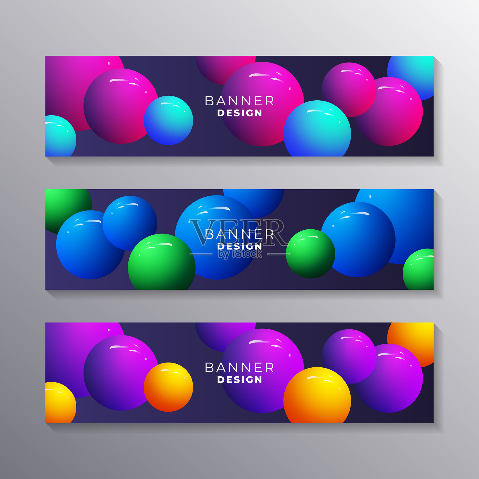 摘要旗帜模板设置动态三维球体插画图片素材