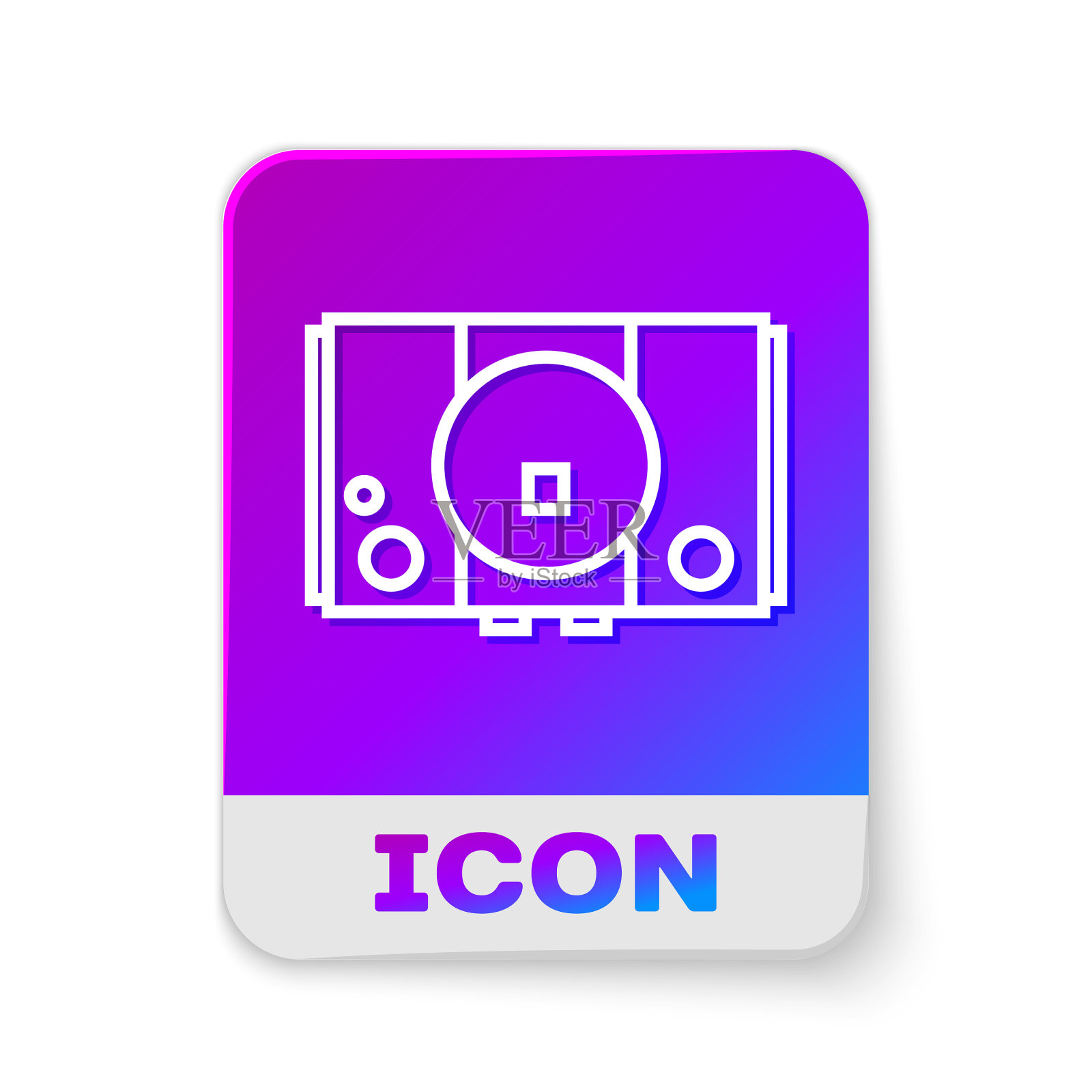 白线视频游戏控制台图标隔离开图标素材