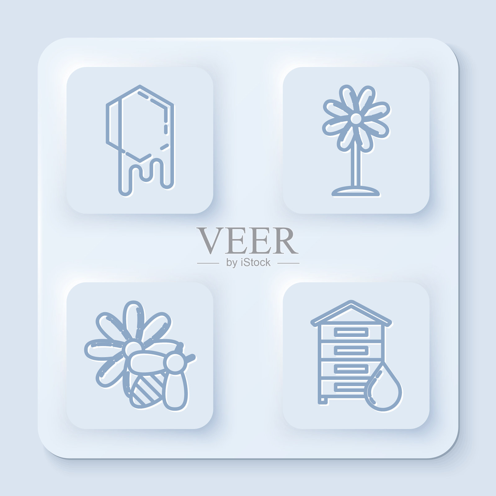 设蜂房、蜂房、蜂房和蜂房图标素材