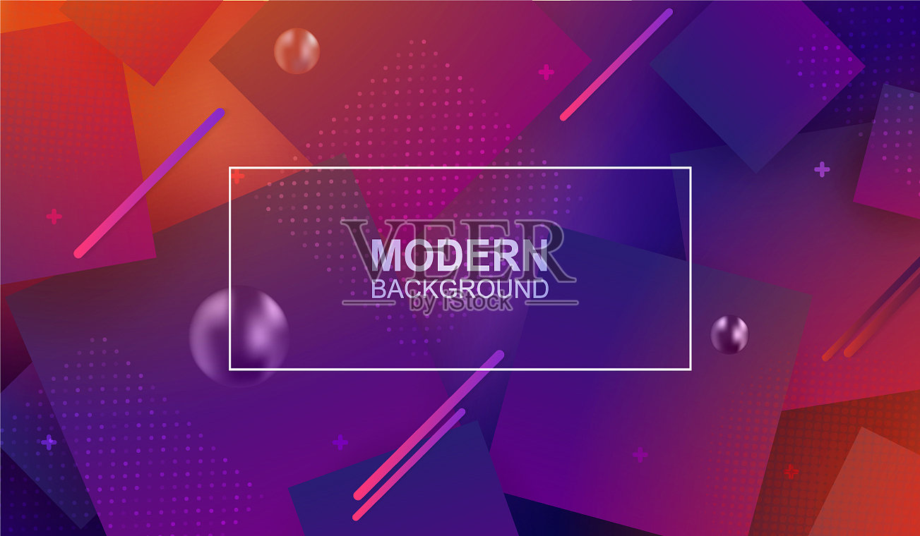 五彩缤纷的设计与方形条纹设计模板素材