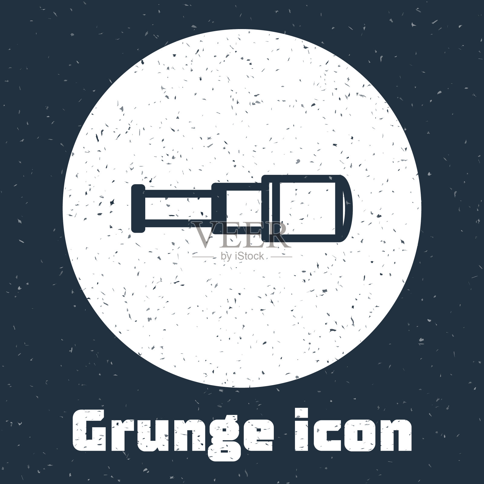 Grunge线望远镜望远镜镜头图标孤立插画图片素材