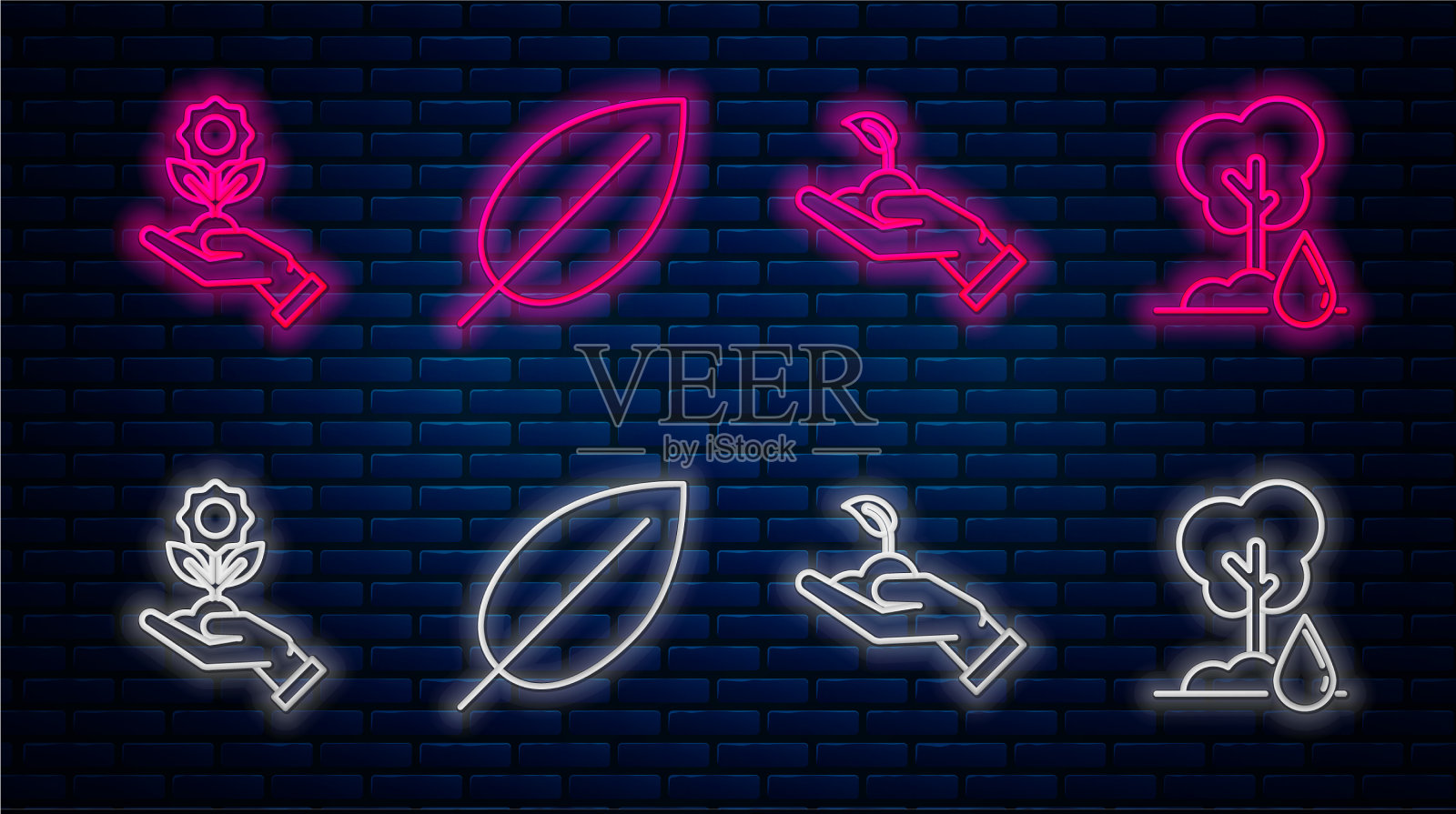 设线叶芽在手环境插画图片素材