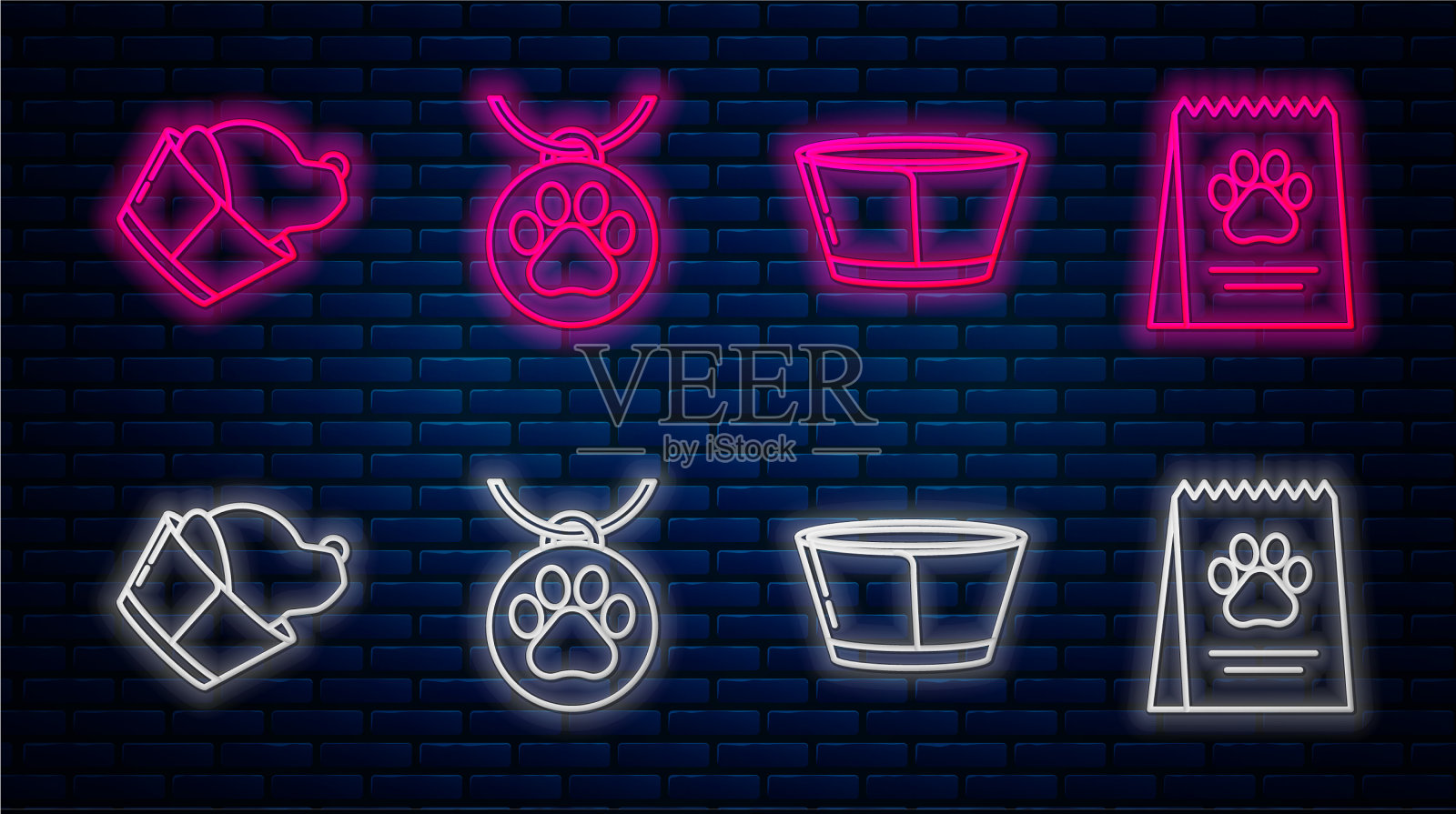 设置线领与名牌保护锥插画图片素材