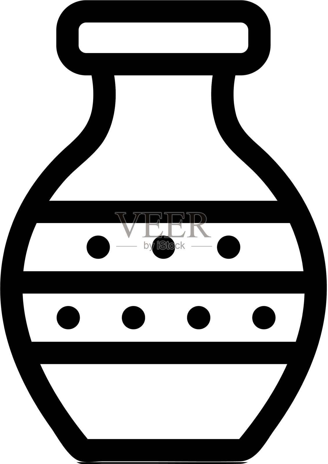 装饰花瓶图标孤立轮廓设计元素图片