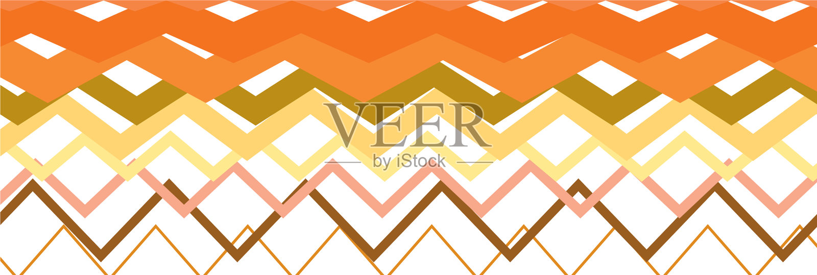 多色随机波浪之字形线条抽象艺术插画图片素材