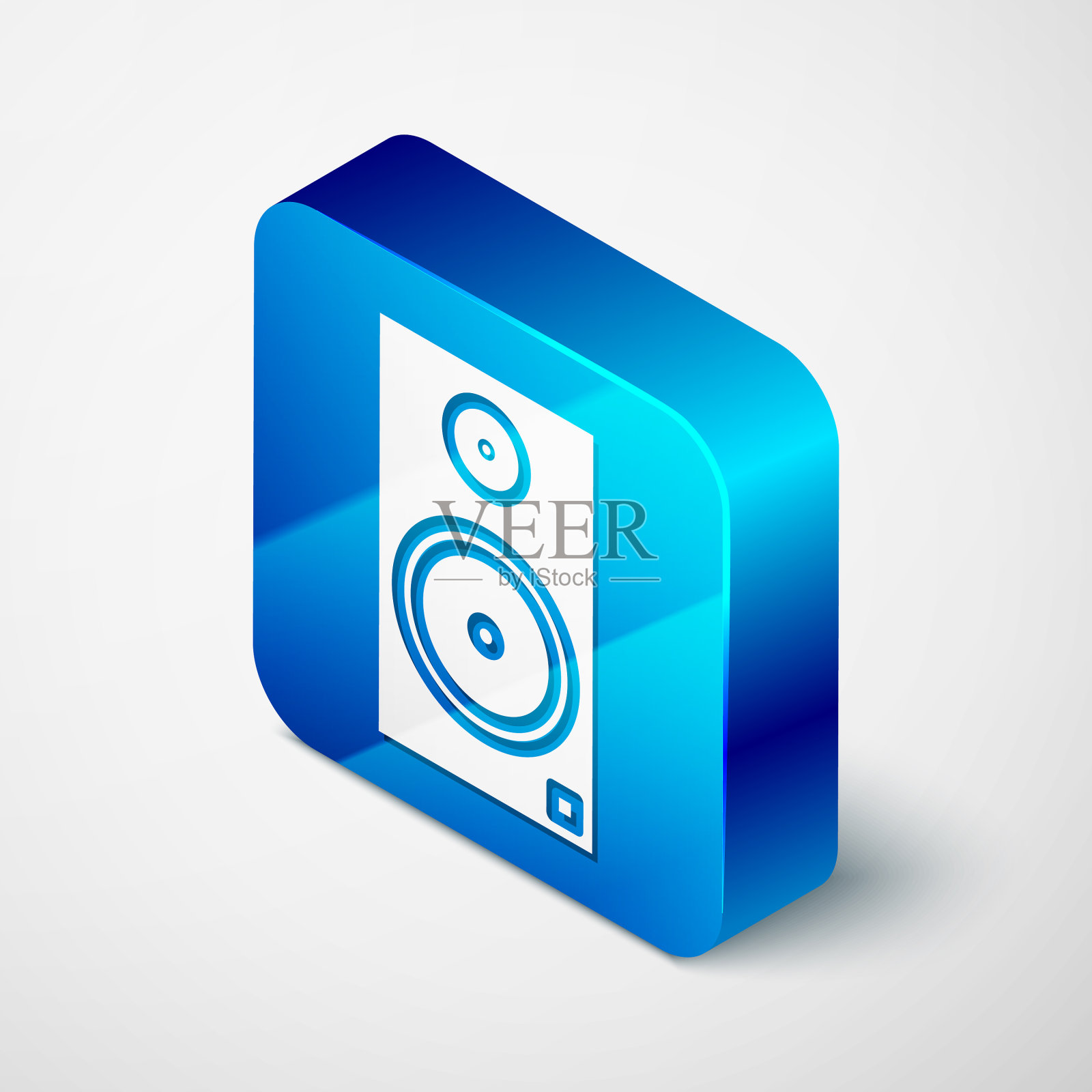 等距立体声扬声器图标孤立在白色图标素材