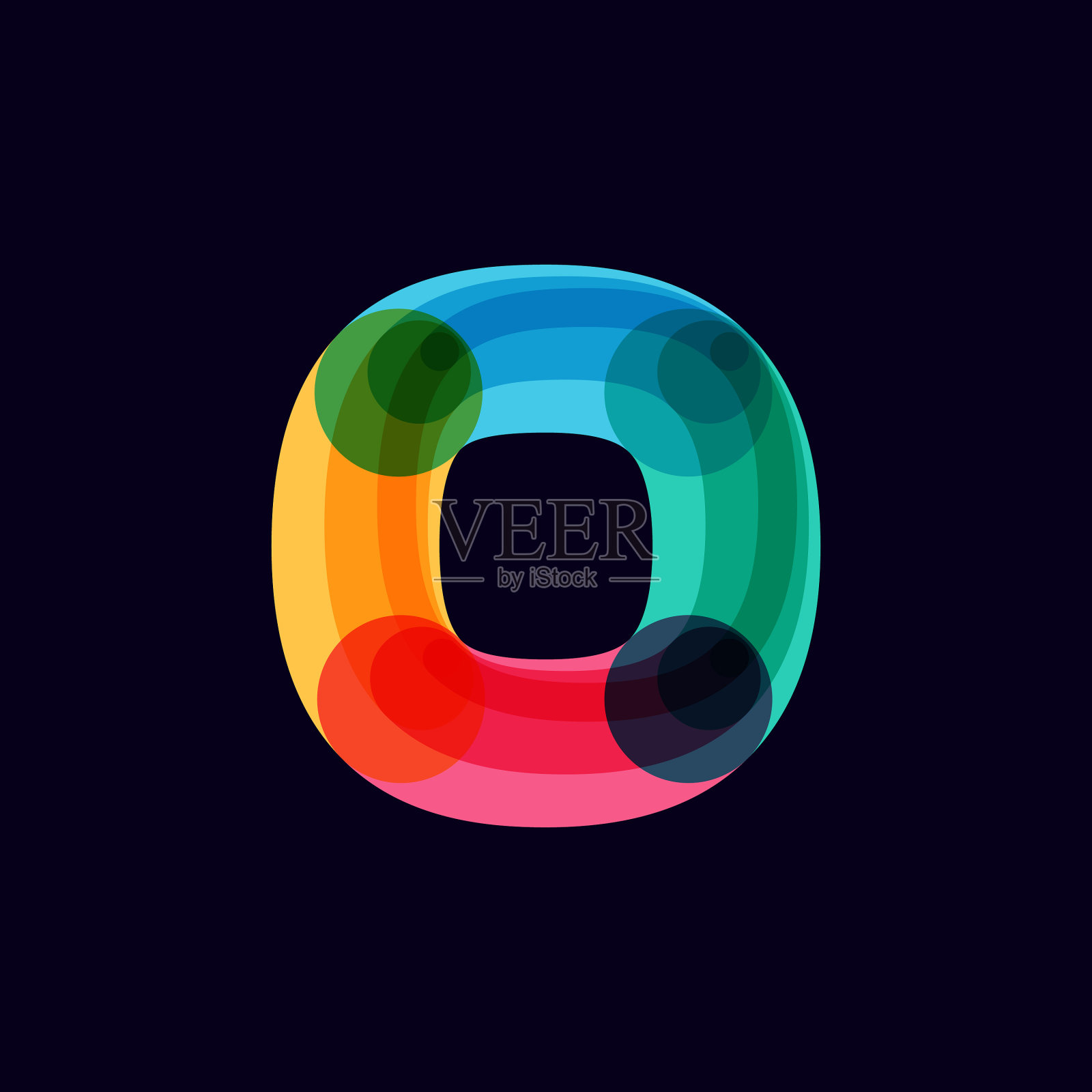 O字生动的标志上有重叠的线条插画图片素材