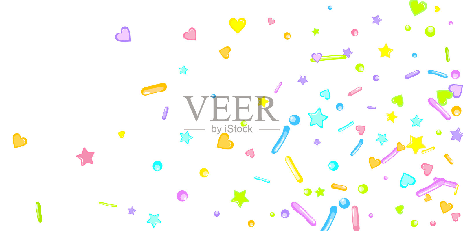 撒上颗粒状的纸杯蛋糕、甜点和面包房的纸屑插画图片素材