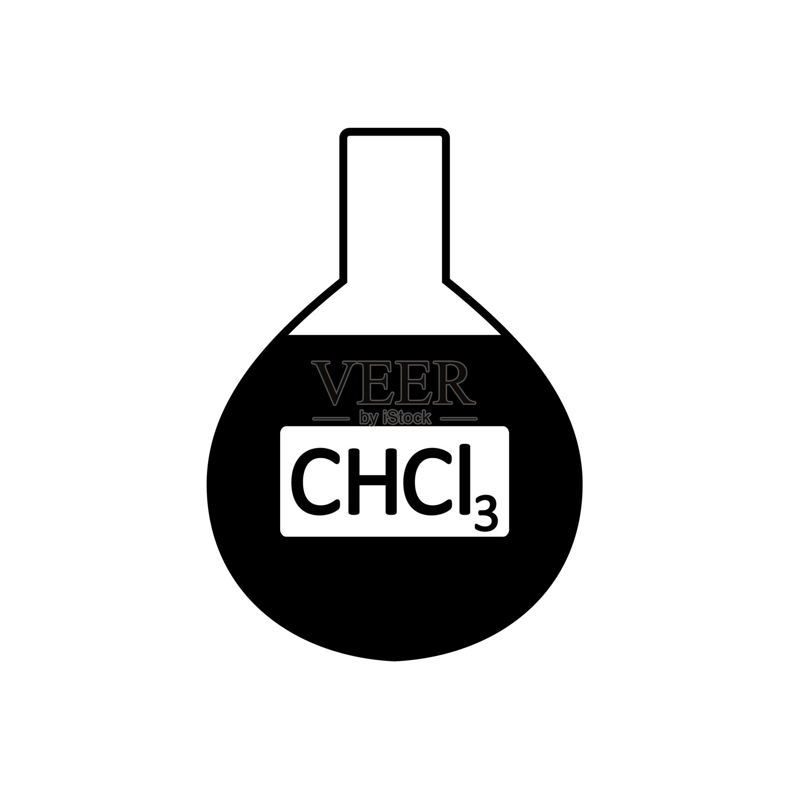 带有氯仿的实验室玻璃插画图片素材