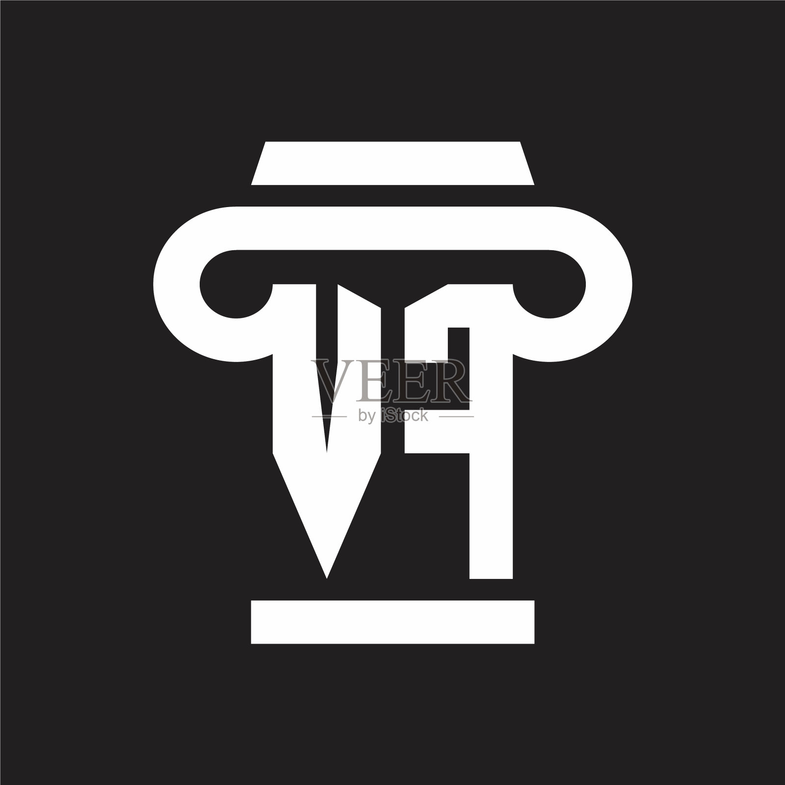 Vf徽标标配柱式设计模板插画图片素材