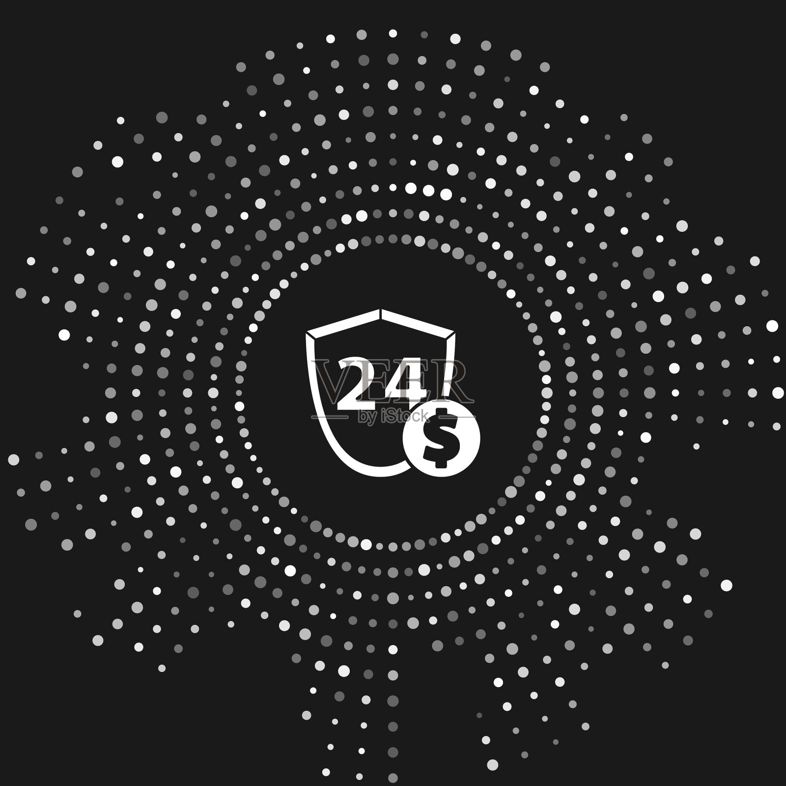 白色盾牌与美元符号图标隔离插画图片素材